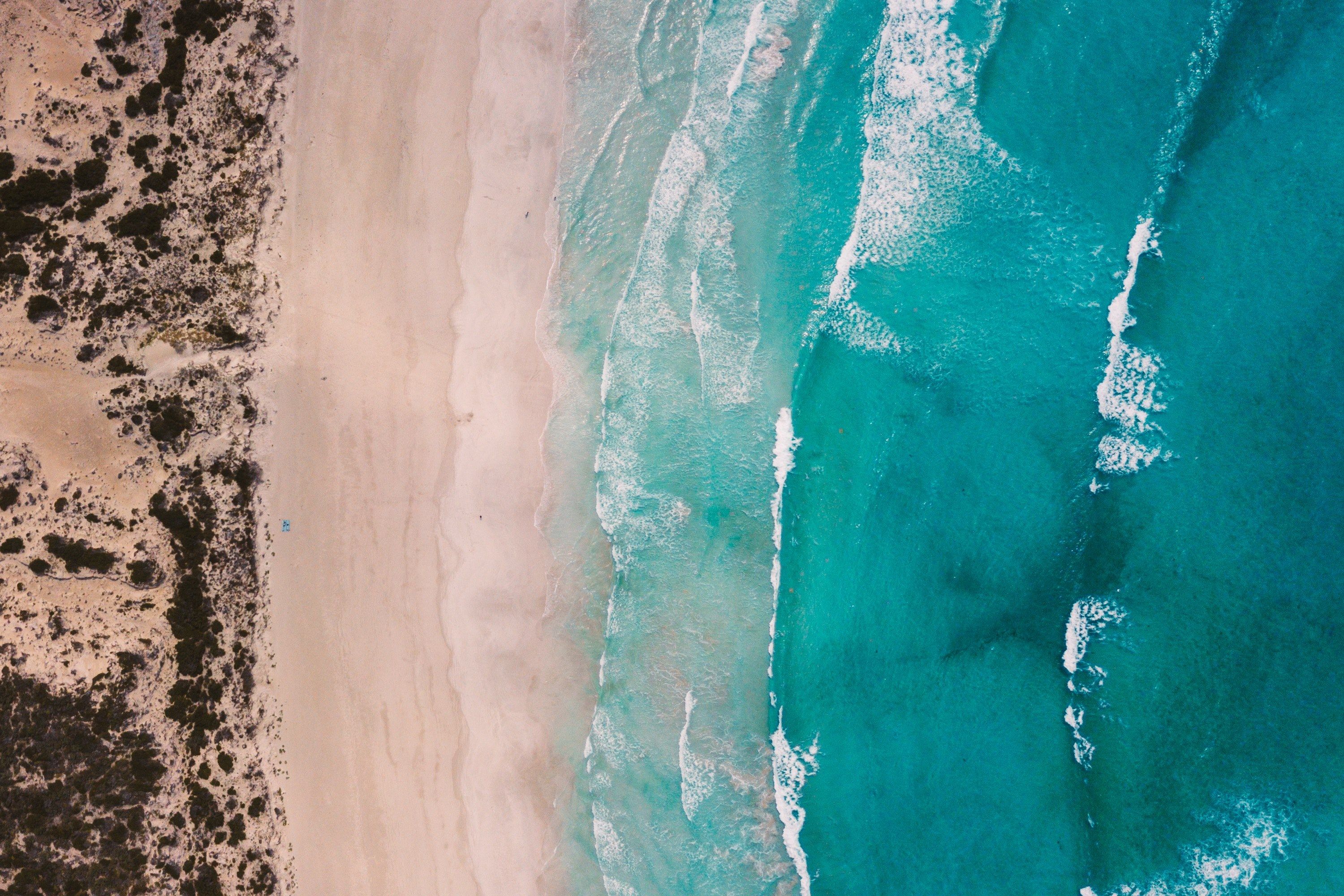 aerial view drone from above and beach HD wallpaper and background