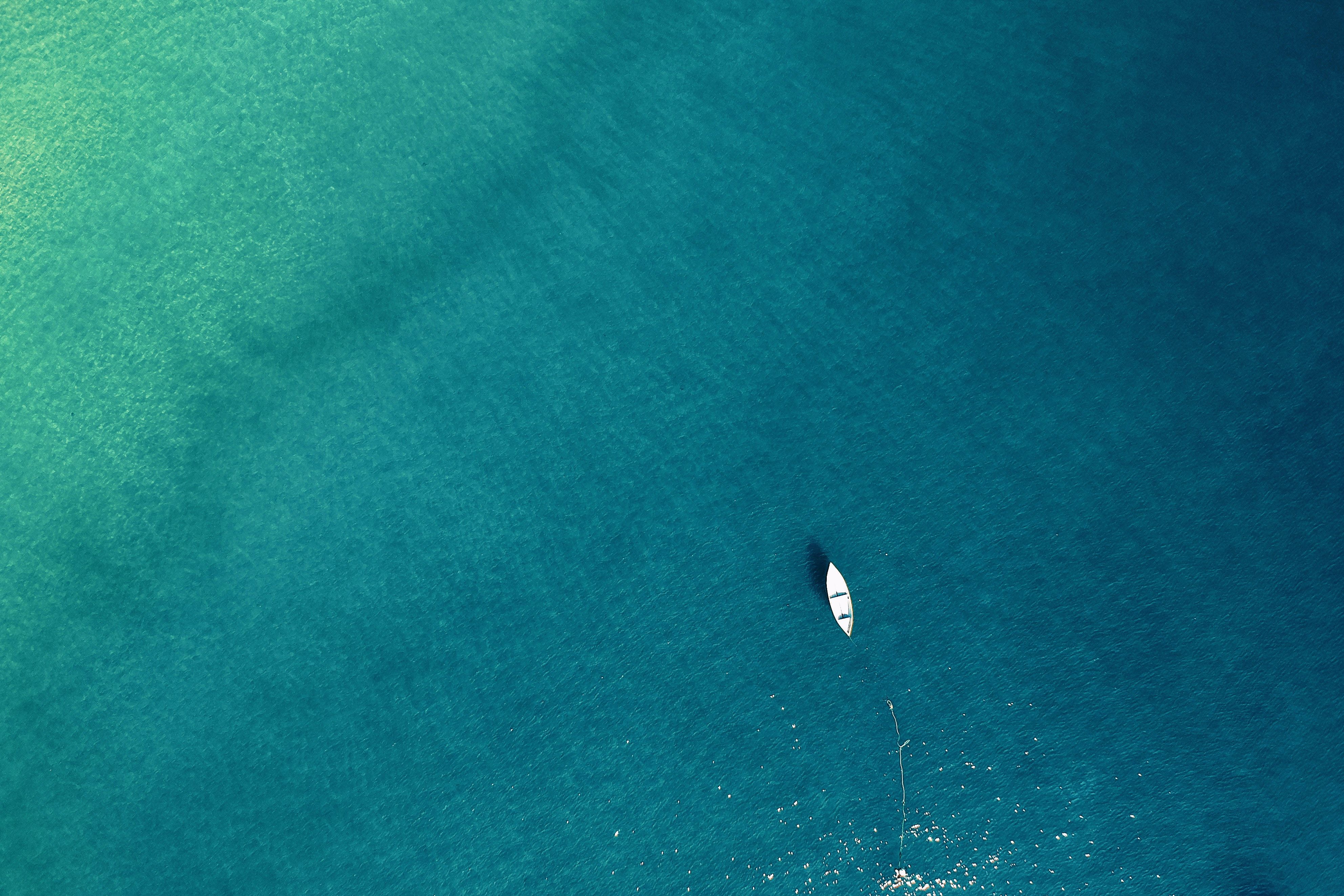 Aerial Photo of Boat on Sea · Free