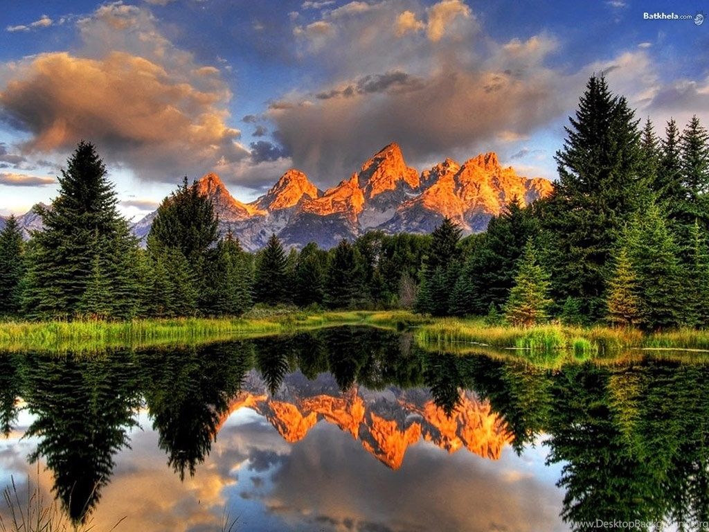Wallpaper Sunset Lake The Free Mountain 1024x768 Desktop Background