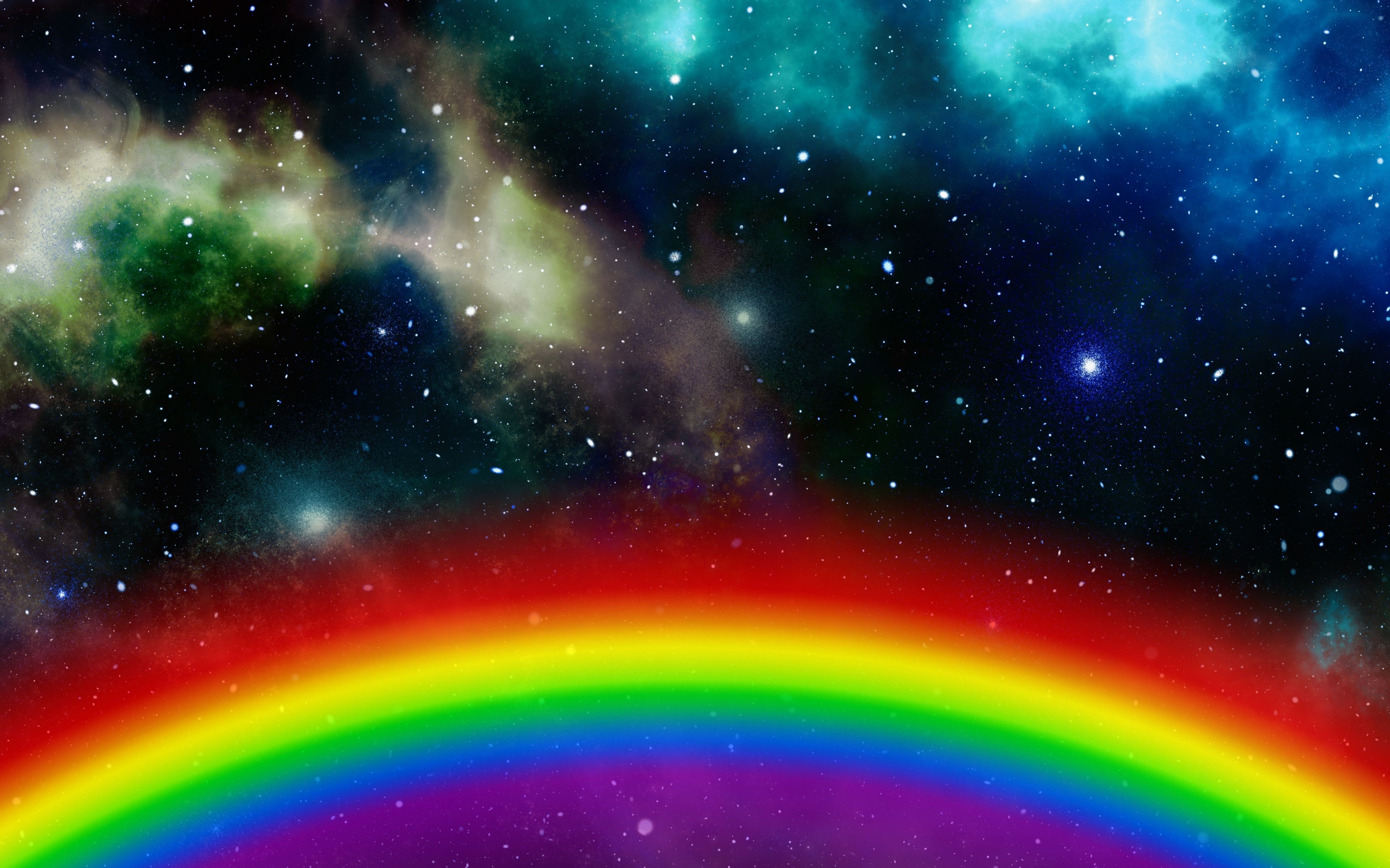 Download Rainbow, colorful, space, clouds, art wallpaper