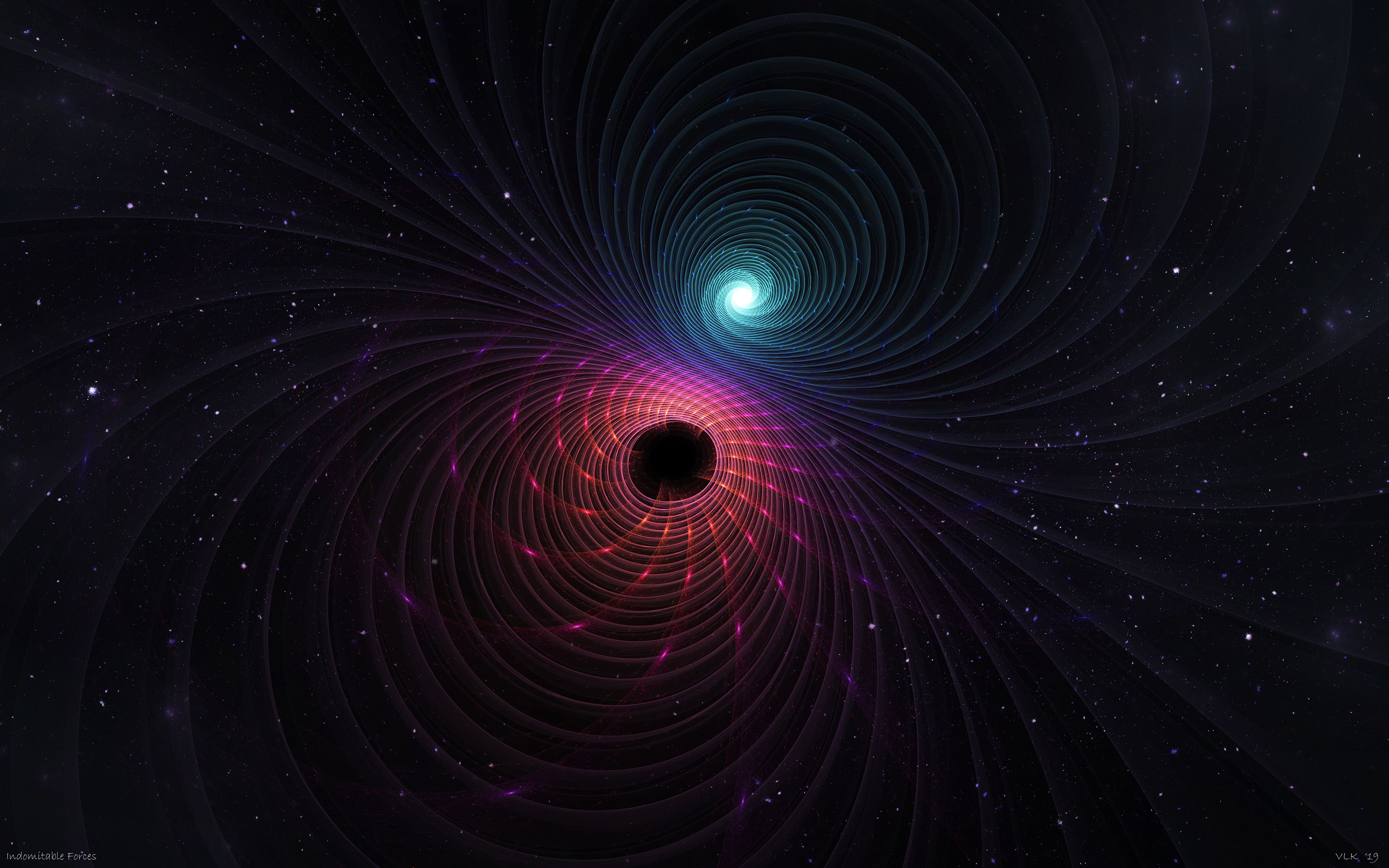 Download 3840x2400 wallpaper indomitable forces, swirls, dark