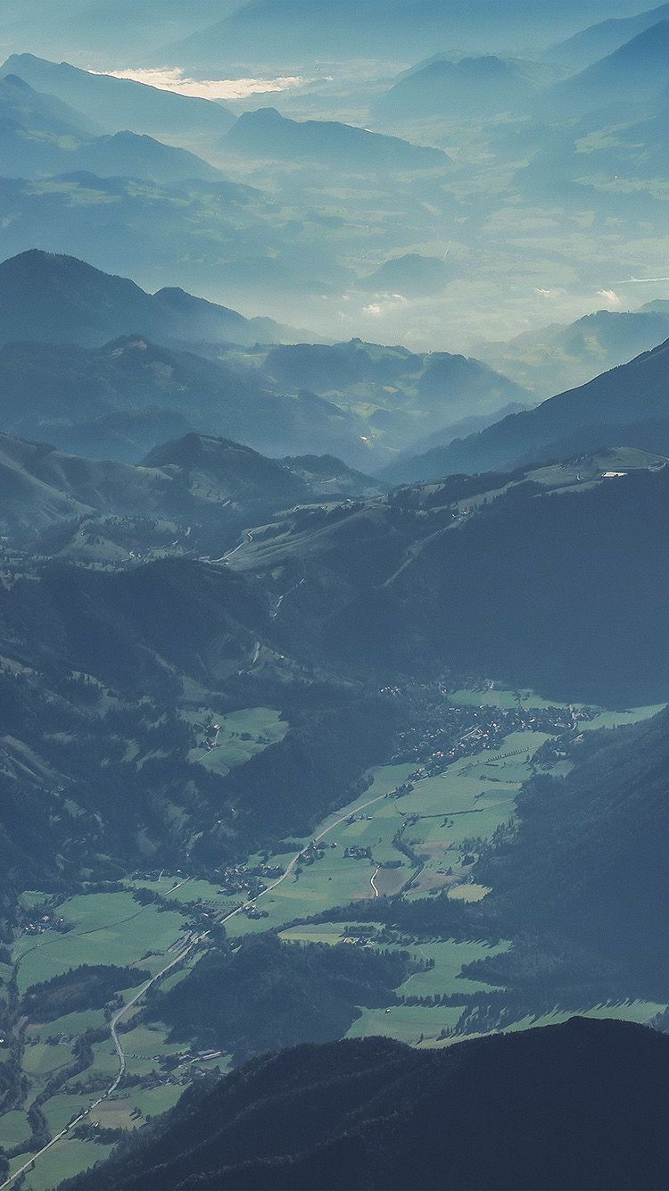 Mountain Nature Blue Green Summer Earth Wallpaper