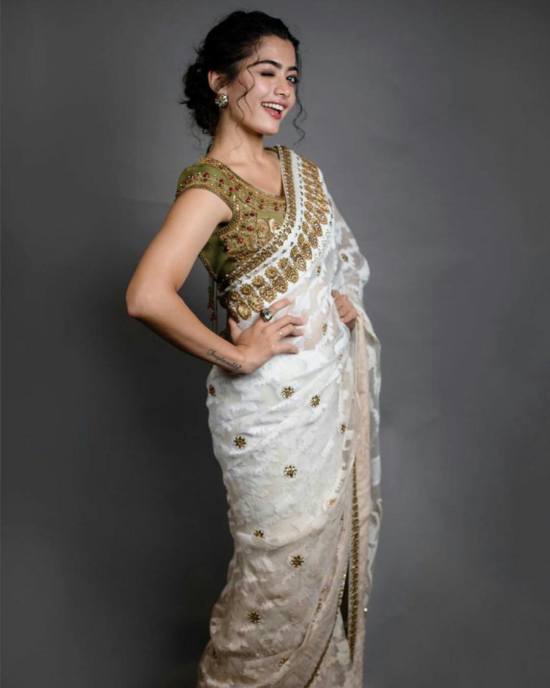 Rashmika Mandanna Latest Photo. Saree designs, Stylish