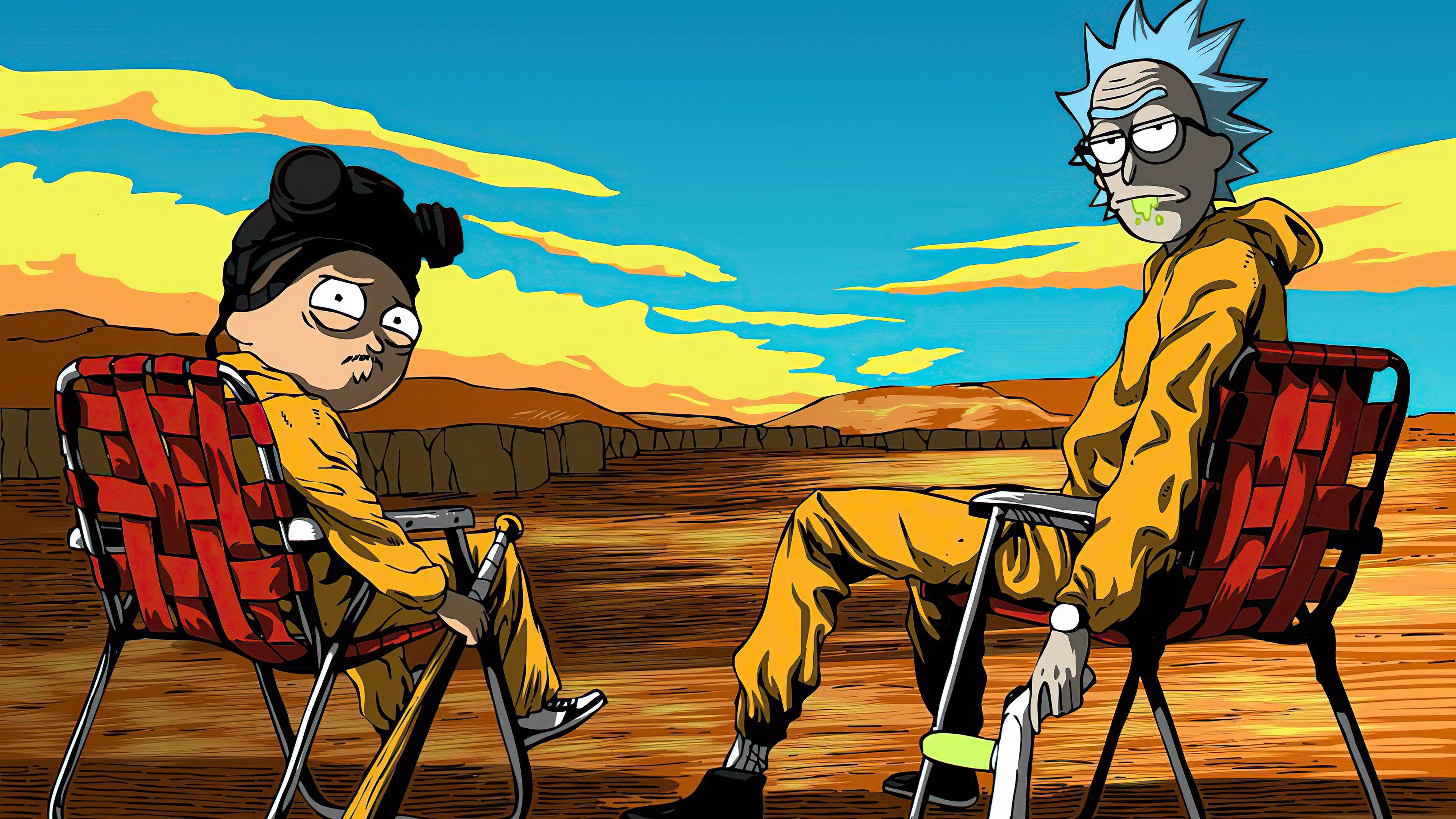 breaking bad crossover with rick and morty, fanart