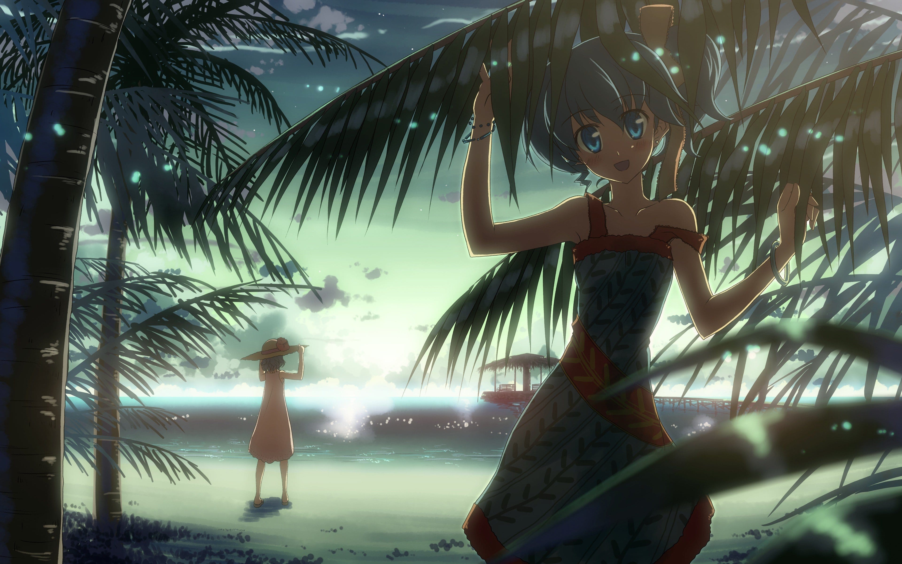 anime girl dj beaches Wallpaper and Free