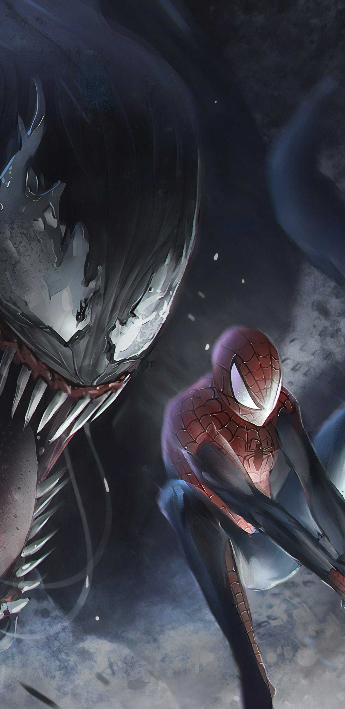 Venom vs Spidery 4K HD Wallpaper (1440x2960)