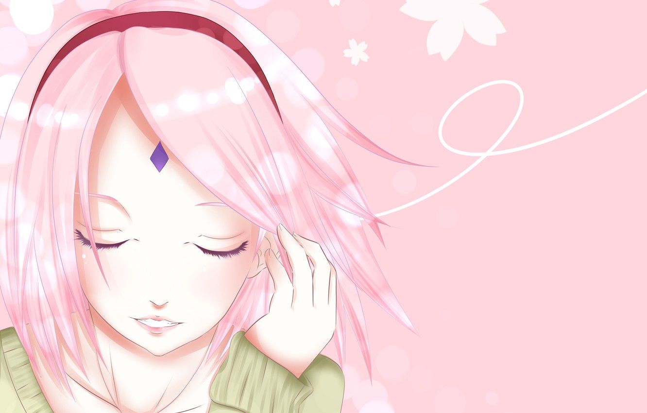 Wallpaper Naruto, pink hair, pretty, face, ninja, shinobi, Haruno
