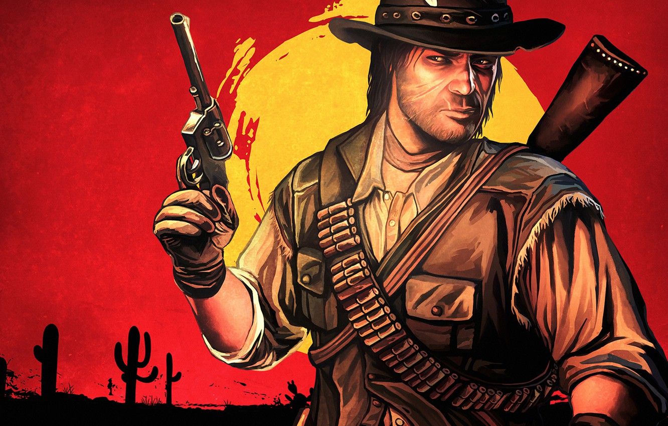 Wallpaper hat, cowboy, art, Rockstar, red dead redemption, john marston image for desktop, section игры