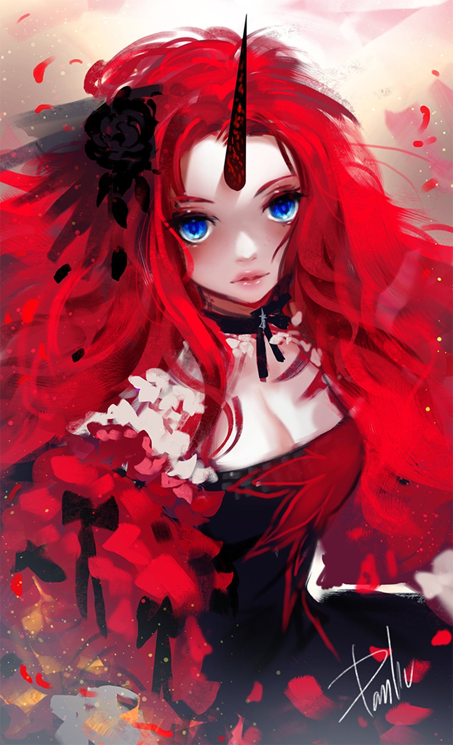 Free download Red hair anime girl blue eyes wallpaper 1440x2368