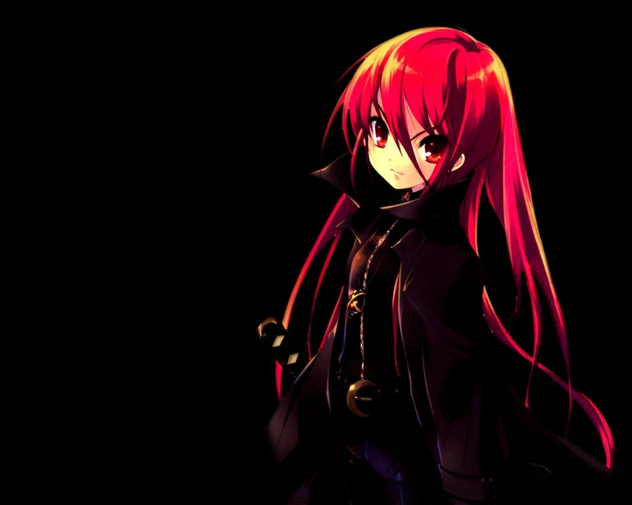 anime girl young darkness sword hair red 18150 1280x1024