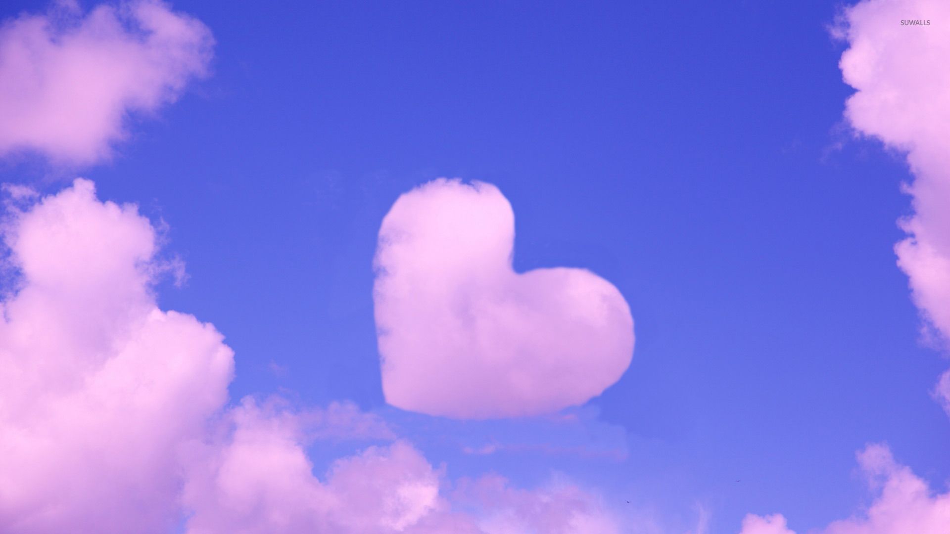 Heart shaped pink cloud wallpaper wallpaper