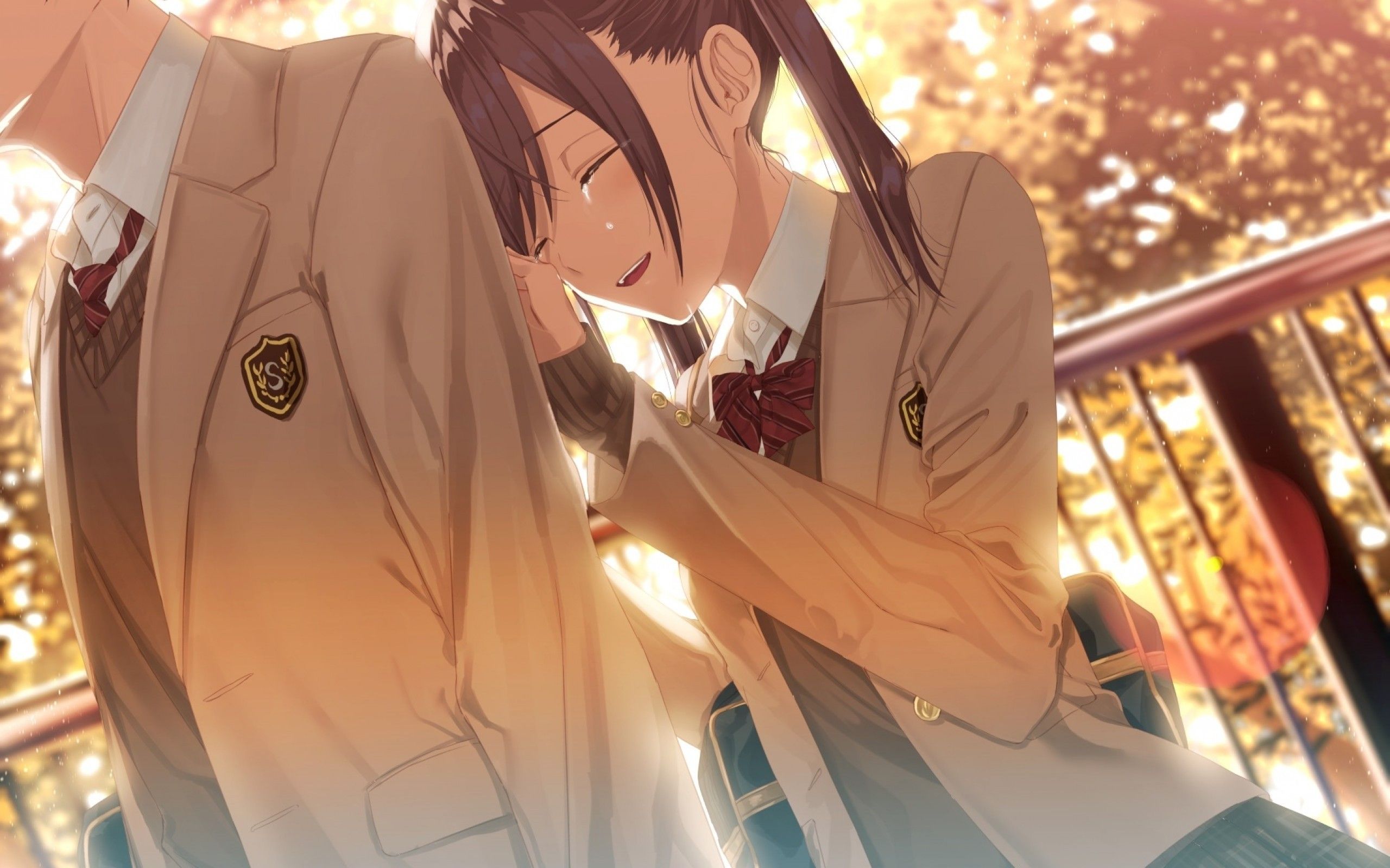 Anime Girl, Crying, Classroom, Sad Face, Brown Hair - Sad Anime Girl Crying,  Sad Anime Couple Crying Drawing HD wallpaper | Pxfuel