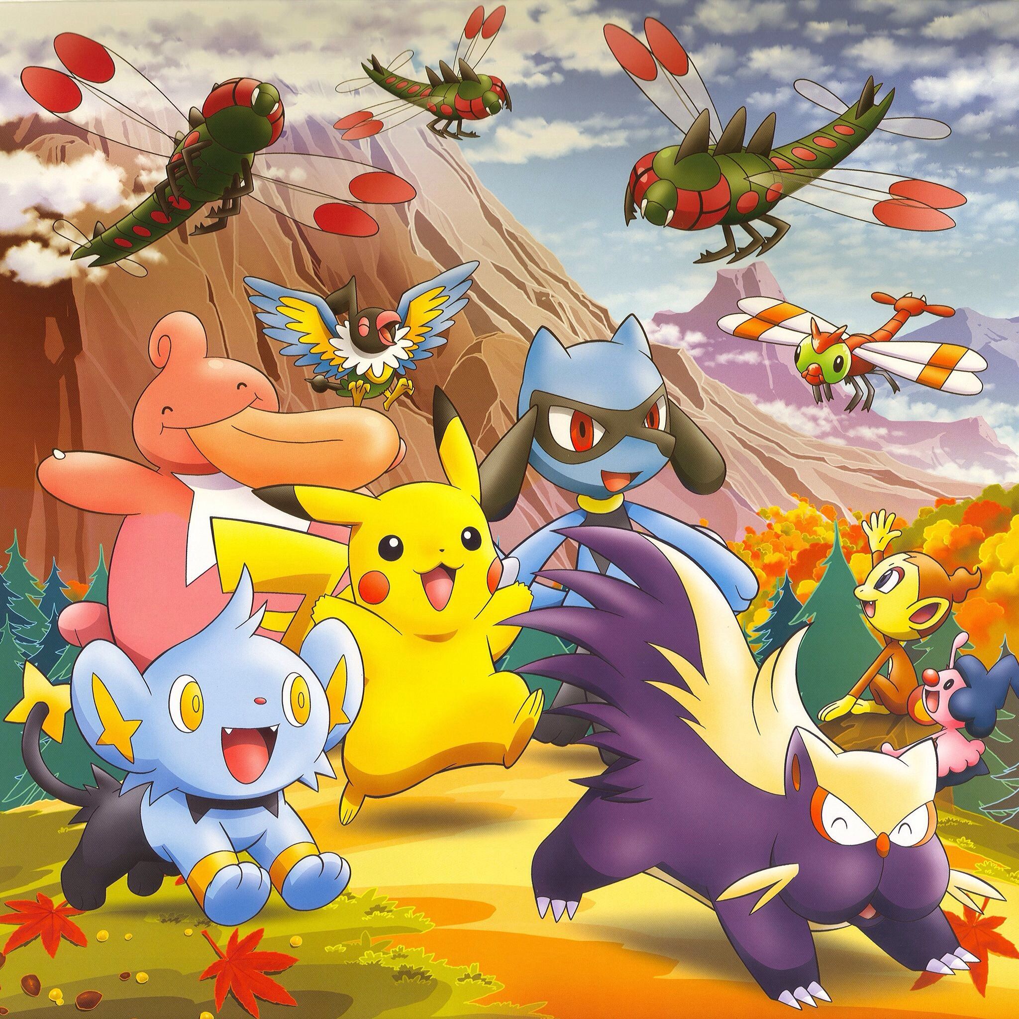 Pikachu and Friends in the Fallémon Photo