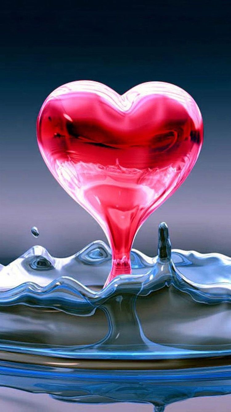 Cool Heart Liquid iPhone Wallpaper Live Wallpaper HD. Love wallpaper for mobile, Heart wallpaper, Love wallpaper
