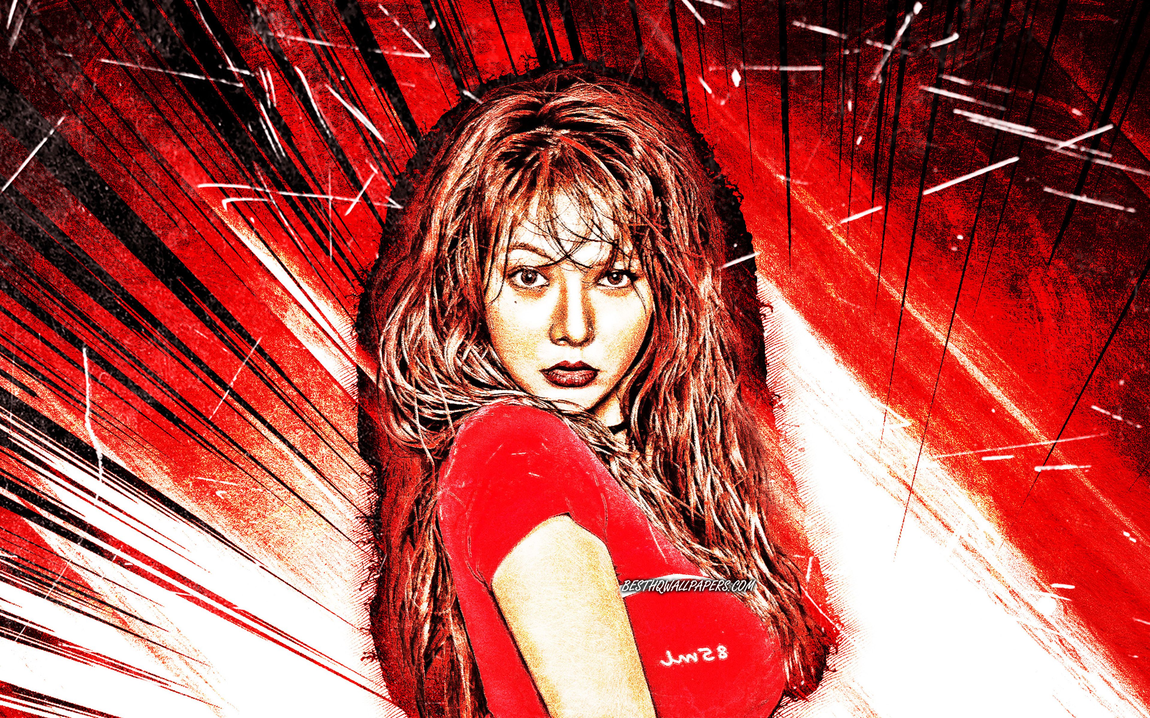 Download Wallpaper 4k, Hyuna, Grunge Art, K Pop, South Korean