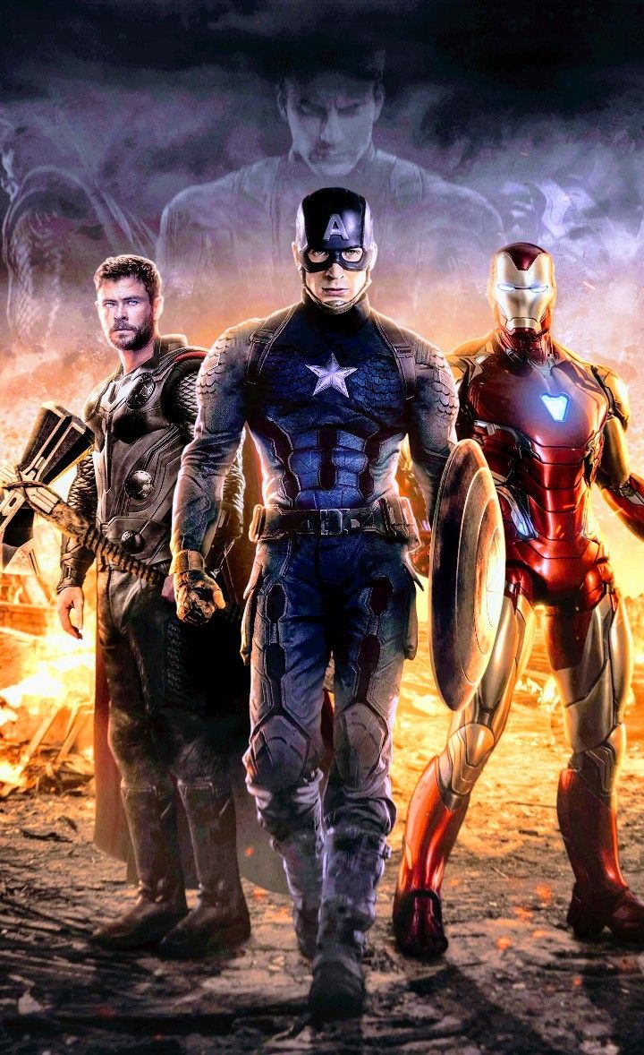 The Big Three: Captain America, Thor and Iron Man. Avengers