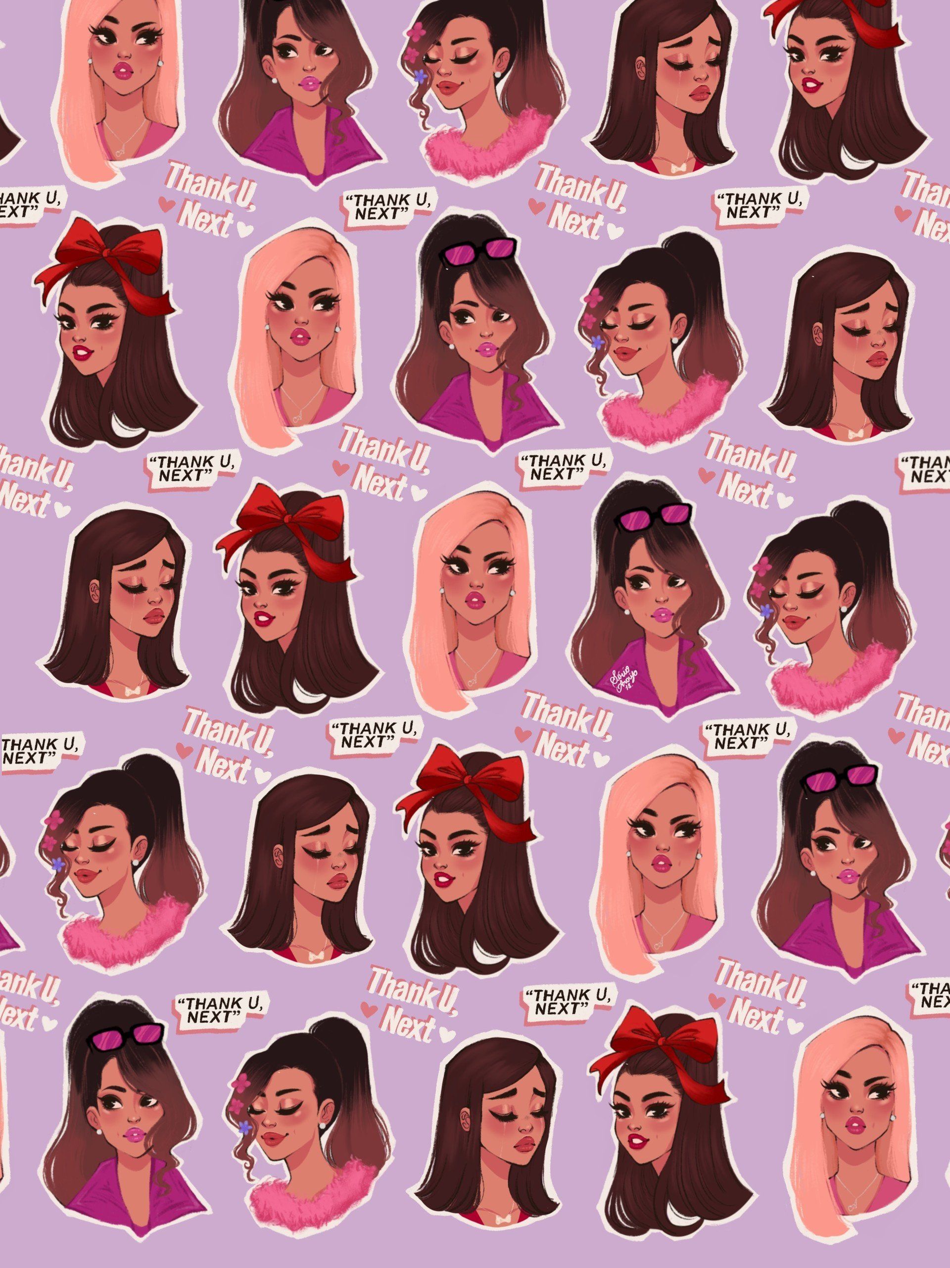 Aesthetic Ariana Grande Cartoon Wallpaper