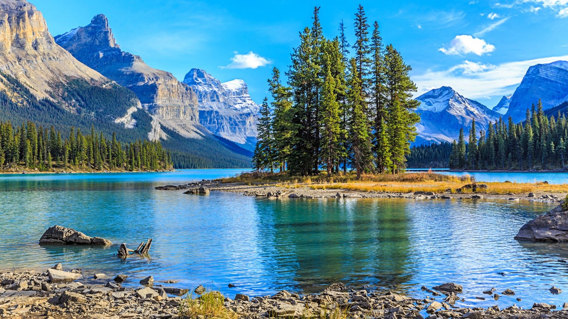 Maligne Lake Jasper National Park Wallpaper HD, Wallpaper13.com