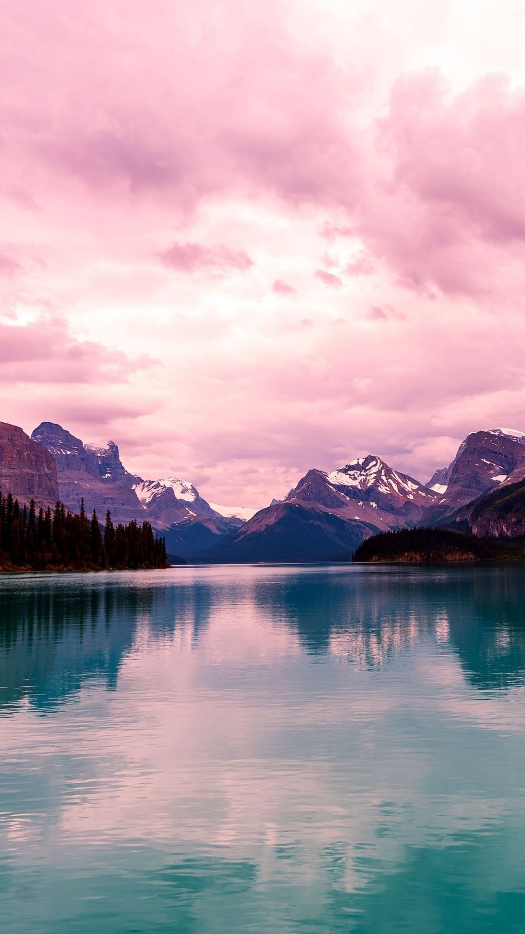 Maligne Lake, lake, Jasper National Park, mountains, nature