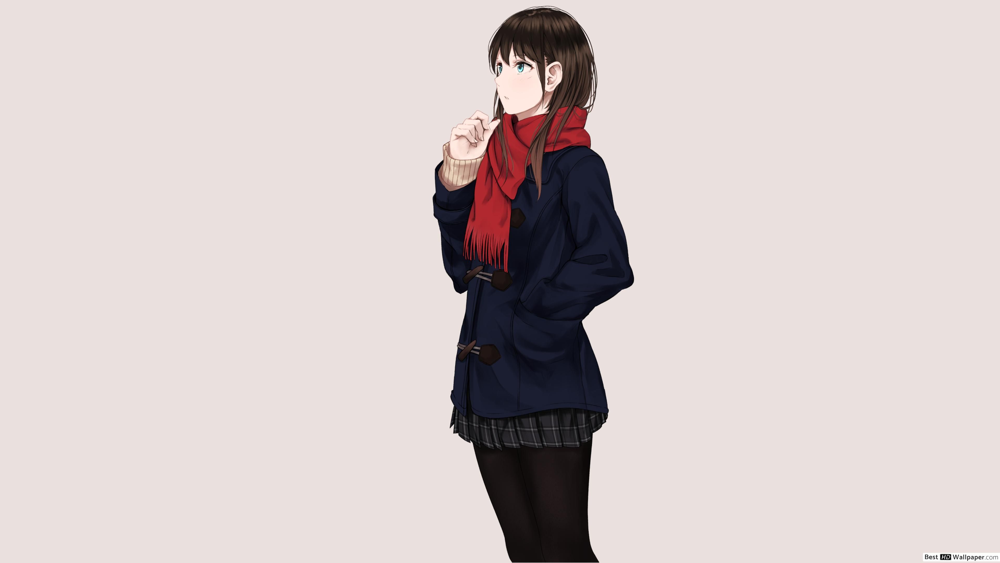 Black Hair, Blue Eyes Anime Girl HD Wallpaper Download