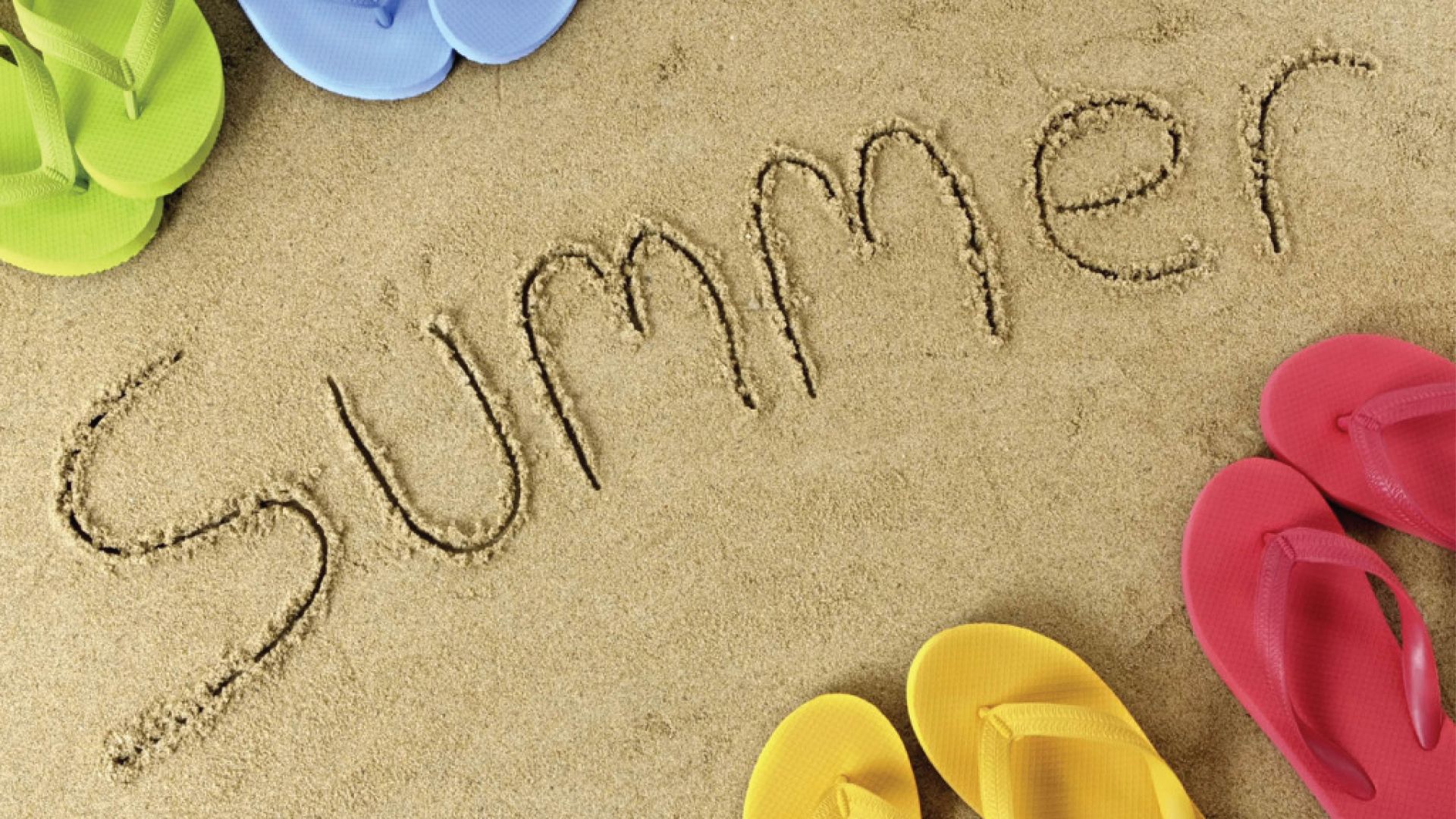 Inscription on sand Summer Desktop wallpaper 1920x1080