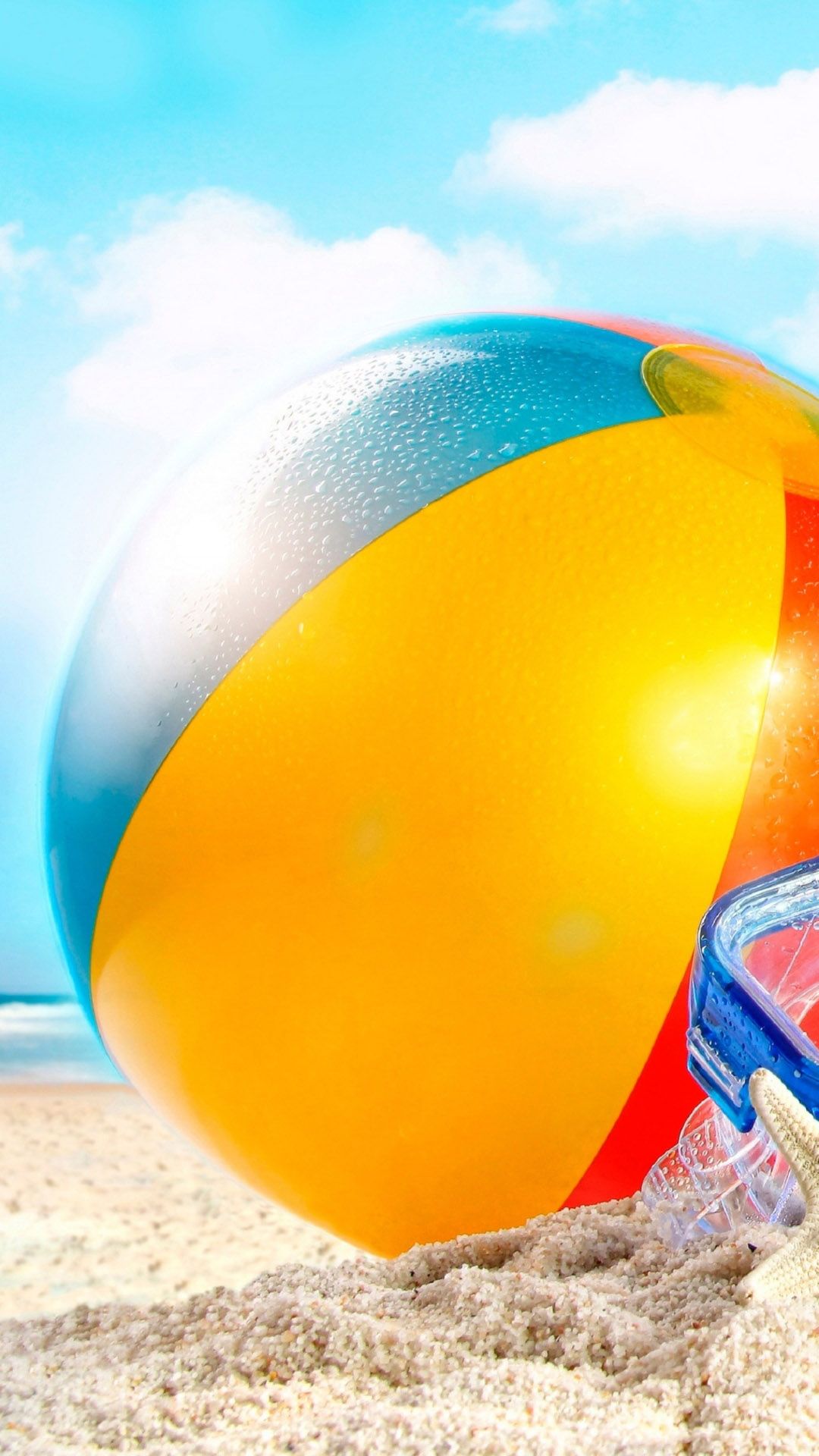 Beachball In Sand Summer Android Wallpaper free download