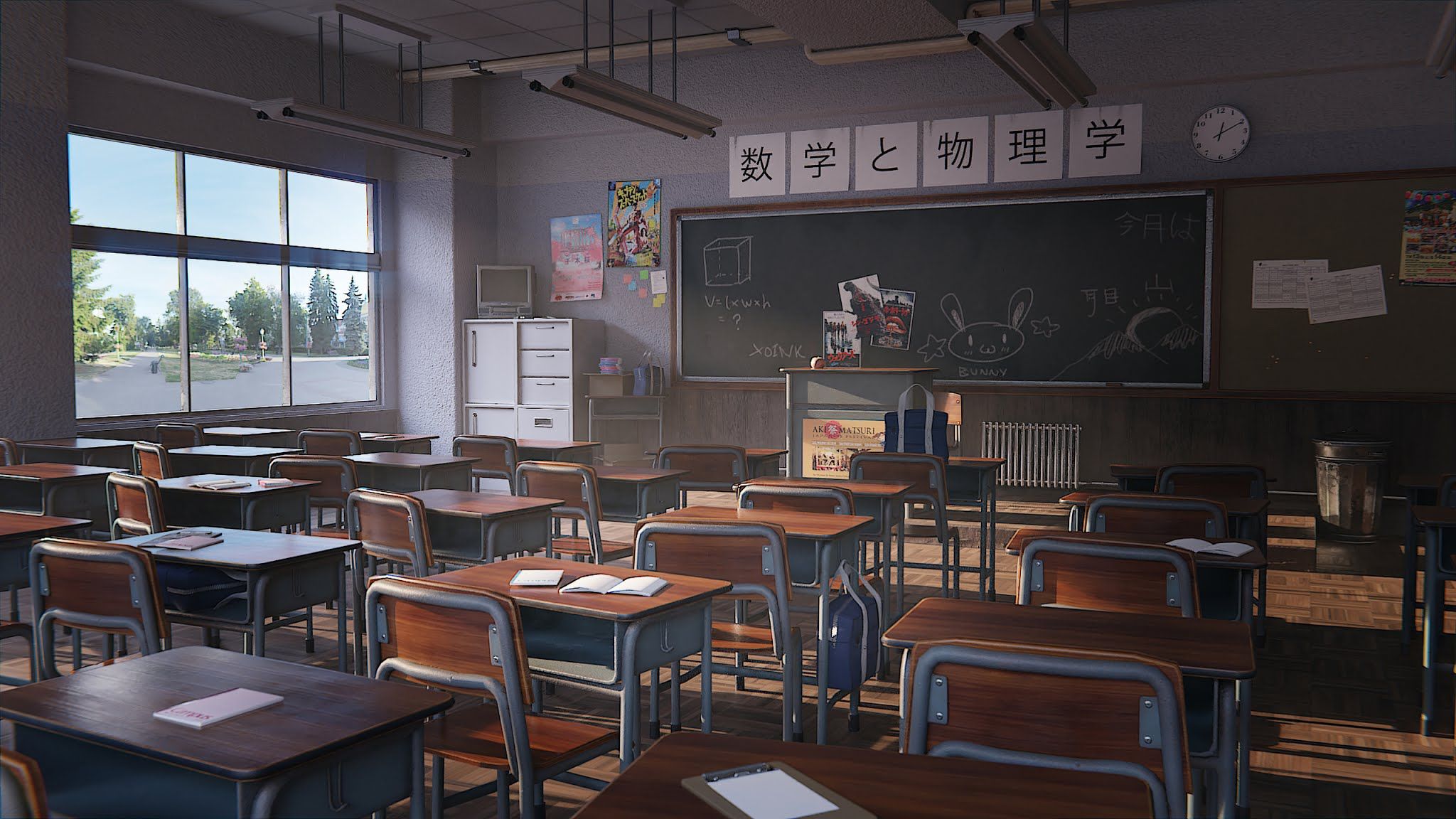 HD desktop wallpaper: Anime, Room, Classroom download free picture #988551