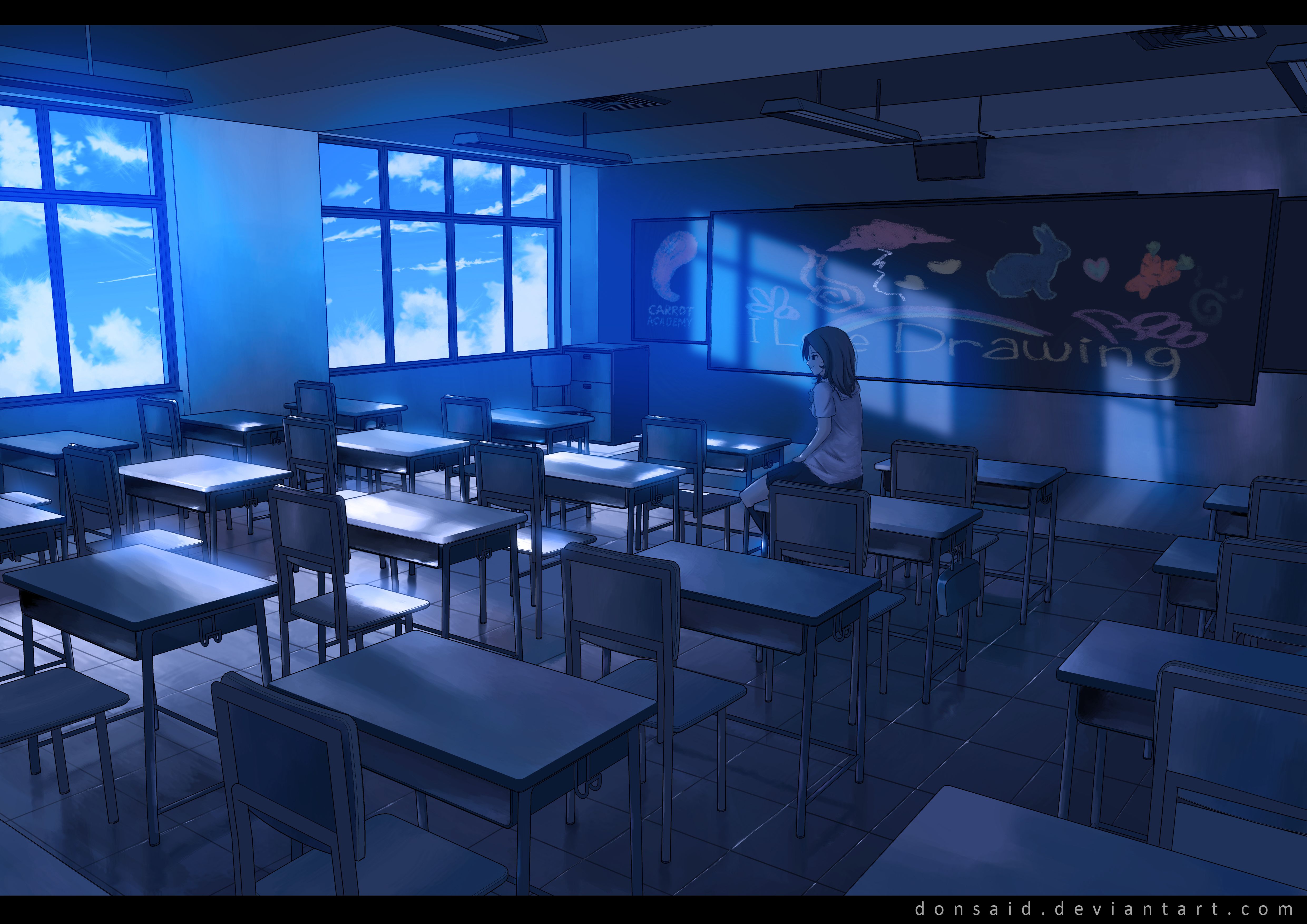 HD desktop wallpaper: Anime, Room, Classroom download free picture #988551
