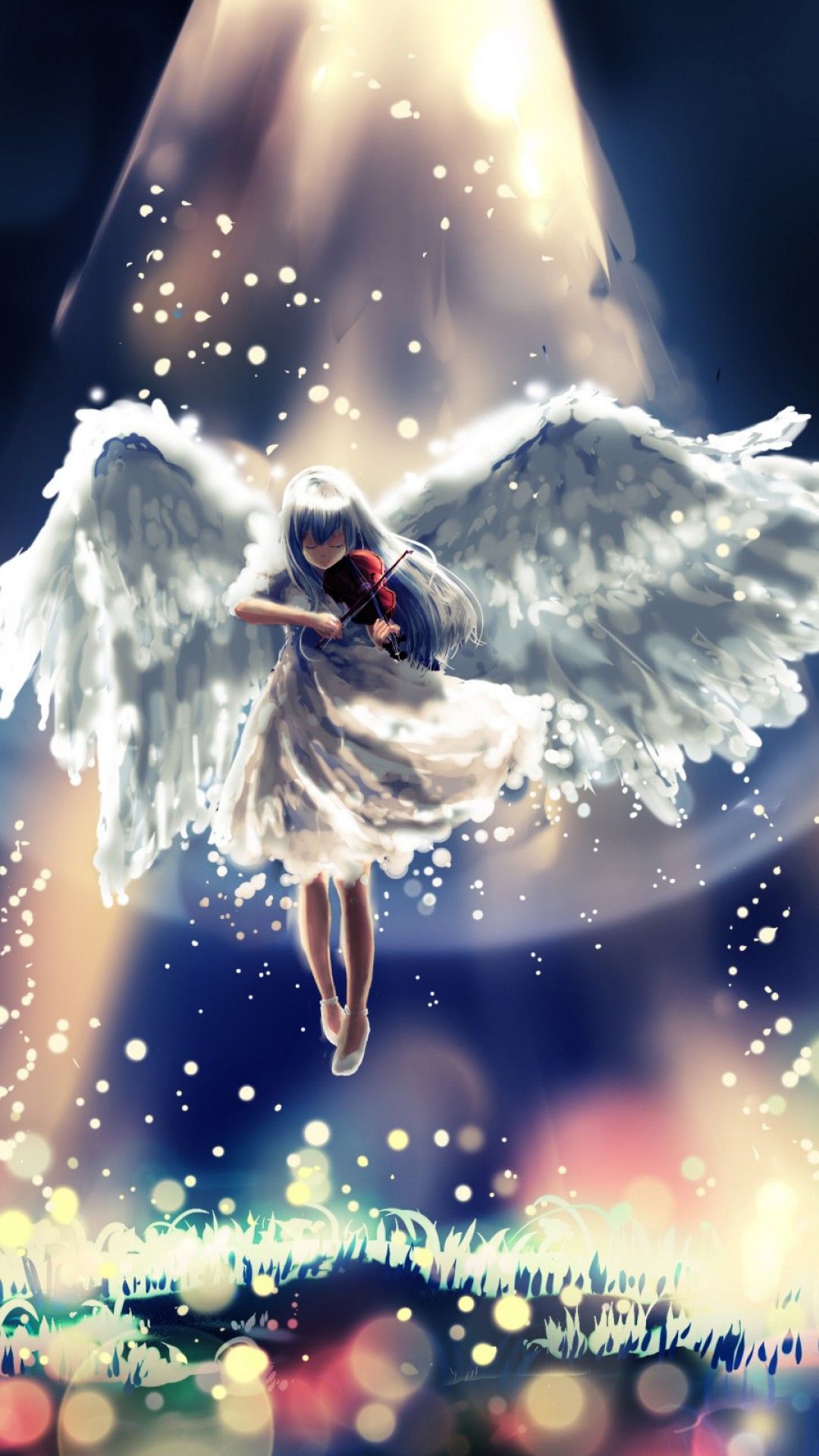 Wallpaper Angel, Anime girl, Guitar, Heaven, Anime