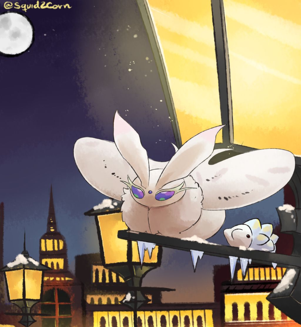 Frosmoth and Snom. pokemon