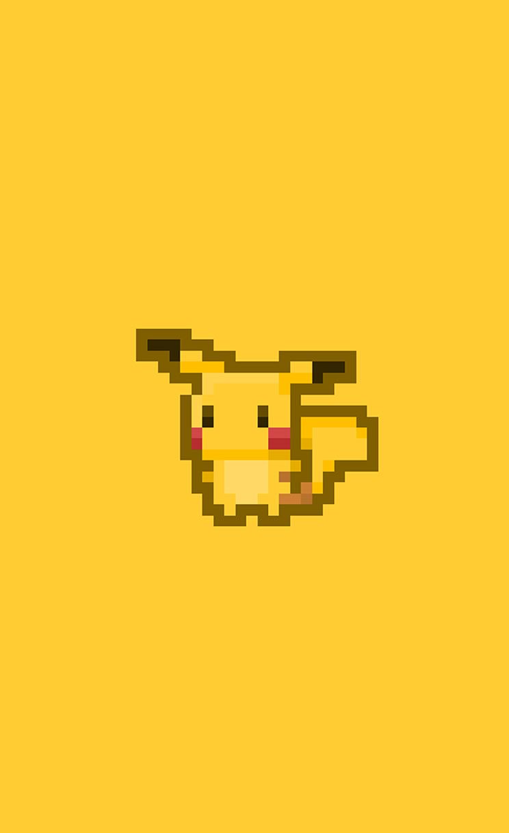Pixel Pikachu Pikachu iPhone wallpaper. #chibi