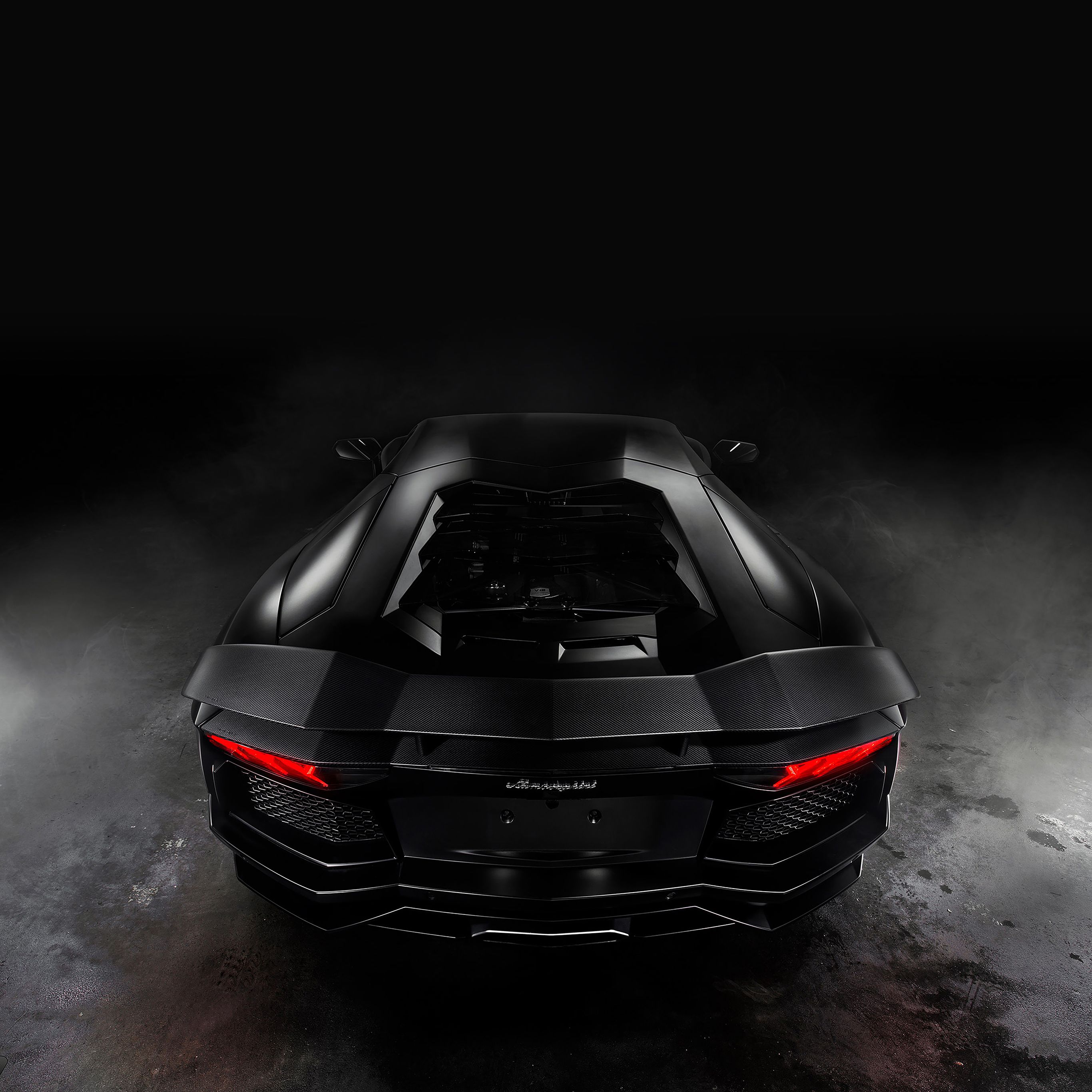 Back Of Lamorghini Aventador Car Dark Art