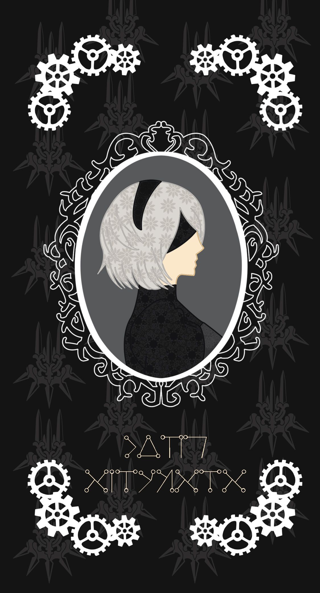 Nier Automata 2B IPhone Samsung Galaxy Phone Case. Nier Automata