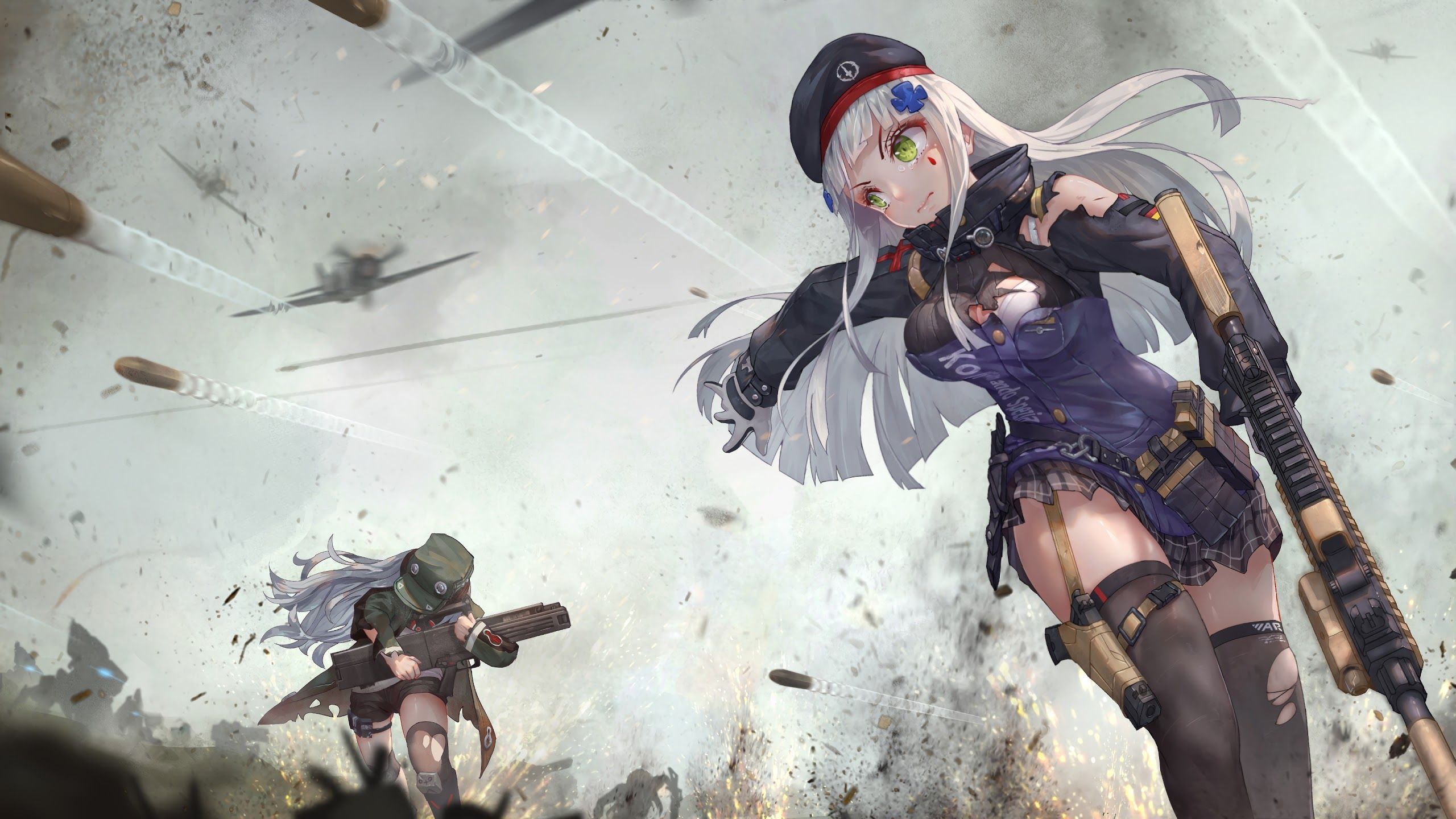 Anime Girl Soldier Rifle 4K Wallpaper
