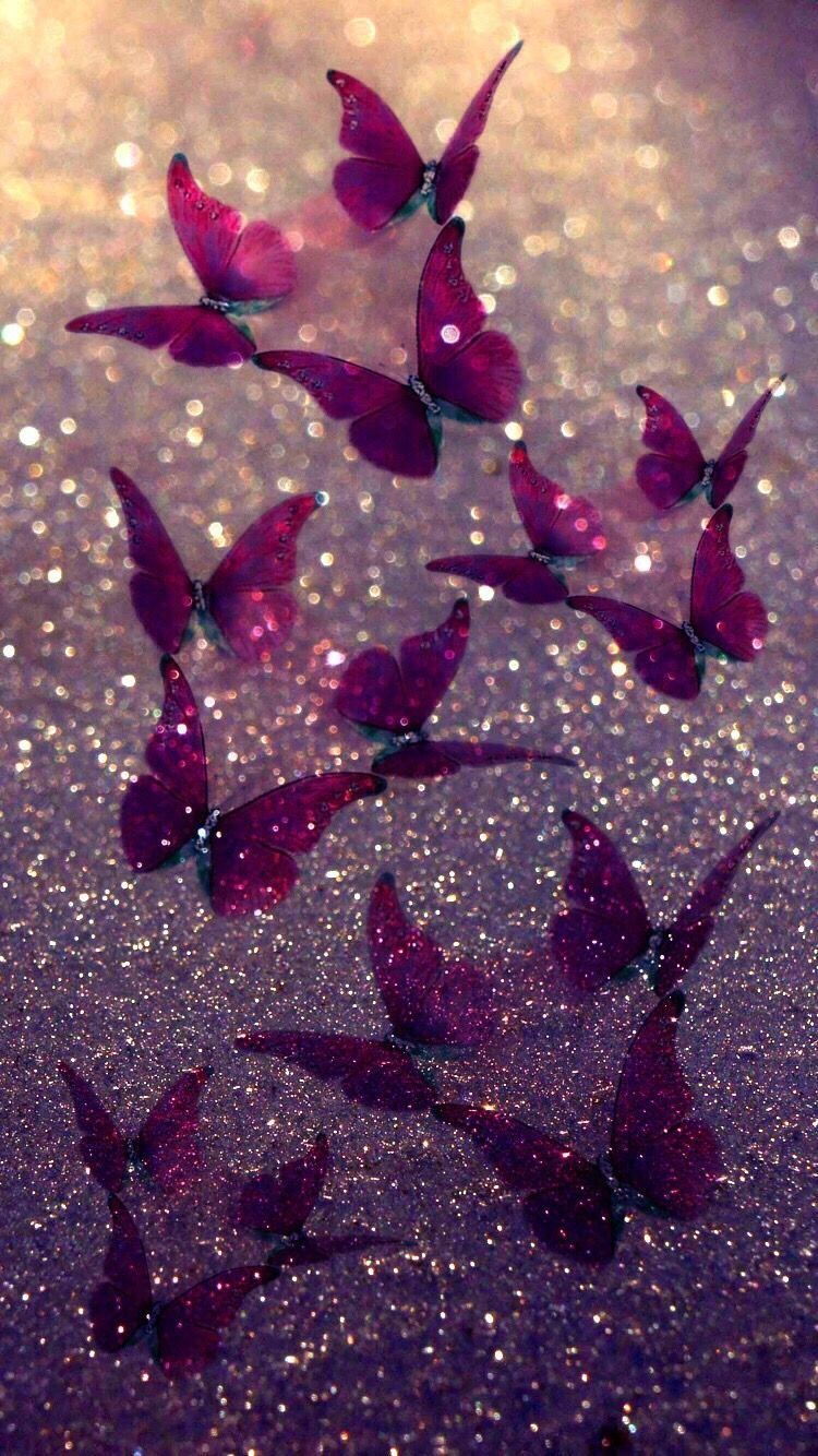 Home Screen Glitter Butterfly Wallpaper