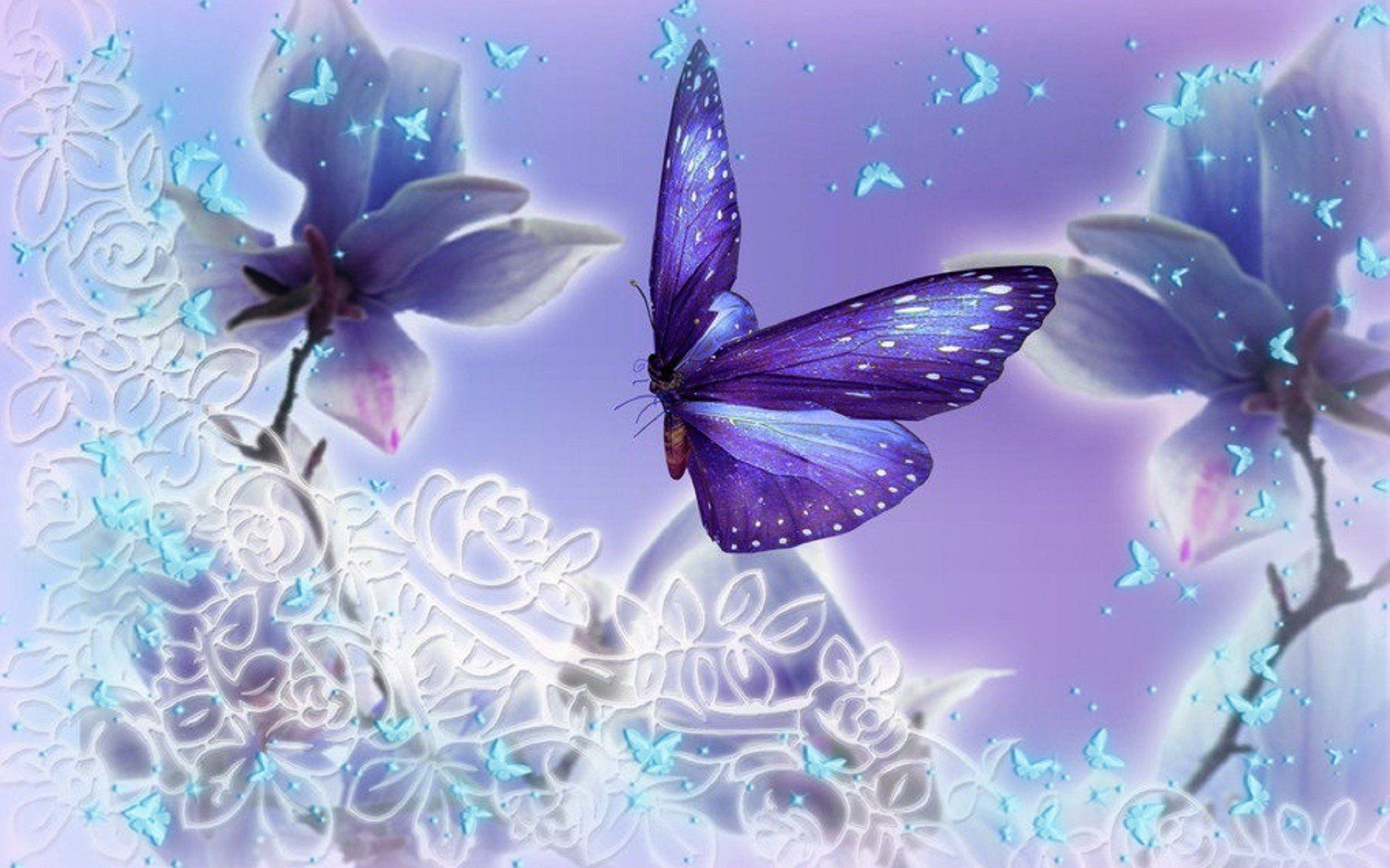 Animated Blue Butterfly Wallpaper