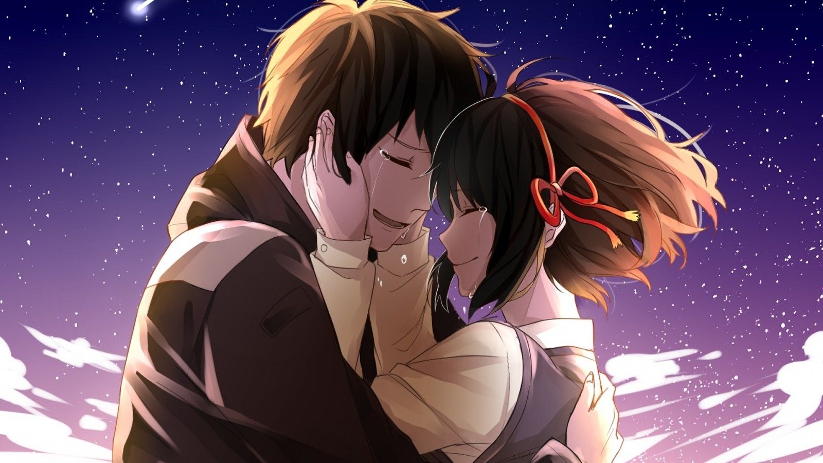 Download 1600x900 Mitsuha X Taki, Tears, Kimi No Na Wa, Your Name