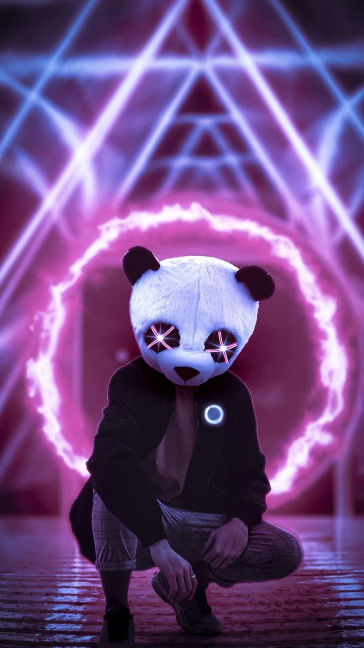 Panda Neon Lights wallpaper