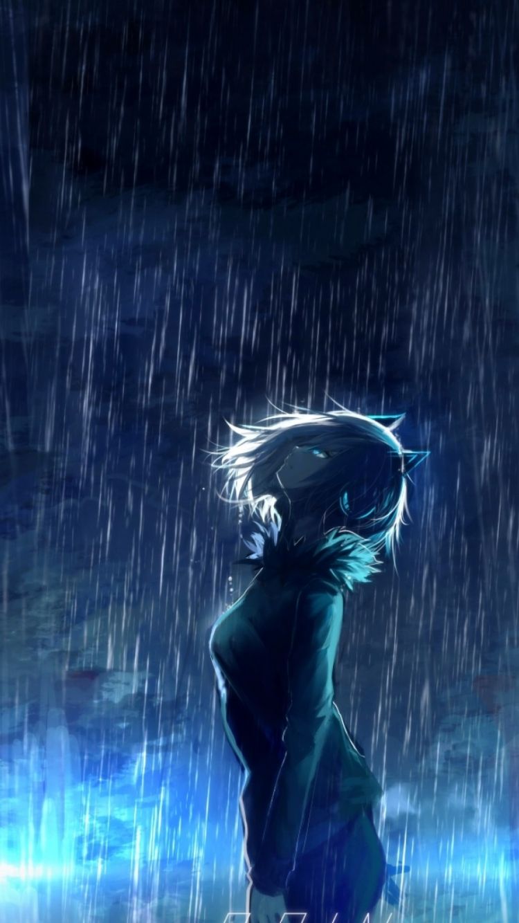 Free download Download 2560x1440 Anime Girl Scenic Raining Animal