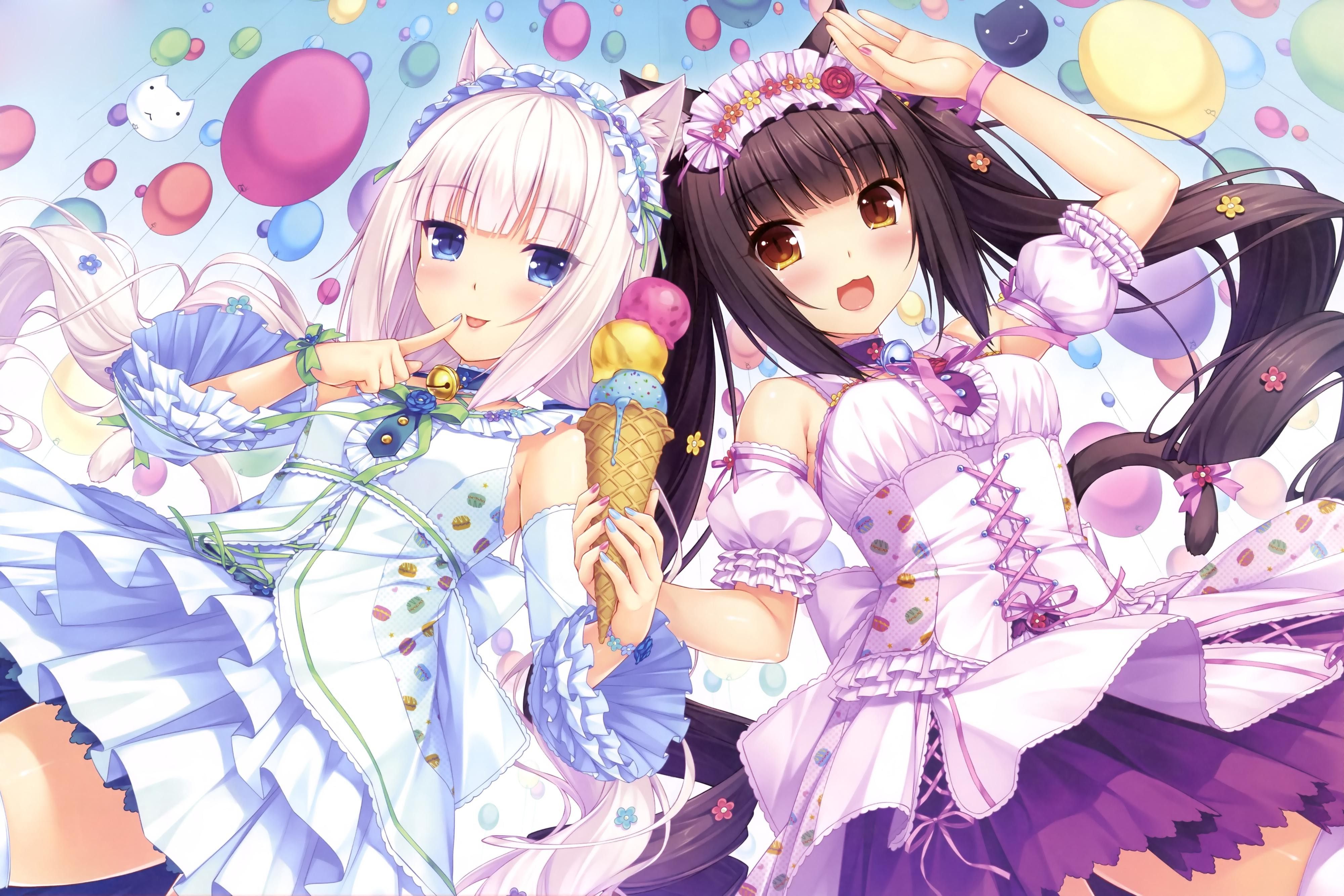 anime Girls, Anime, Ice Cream, Neko Para, Chocolat (Neko Para), Vanilla (Neko Para), Visual Novel Wallpaper HD / Desktop and Mobile Background