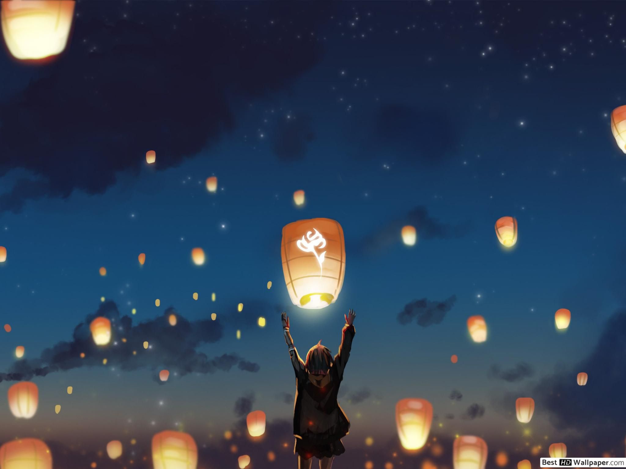 Eternal Japanese Lanterns HD wallpaper download