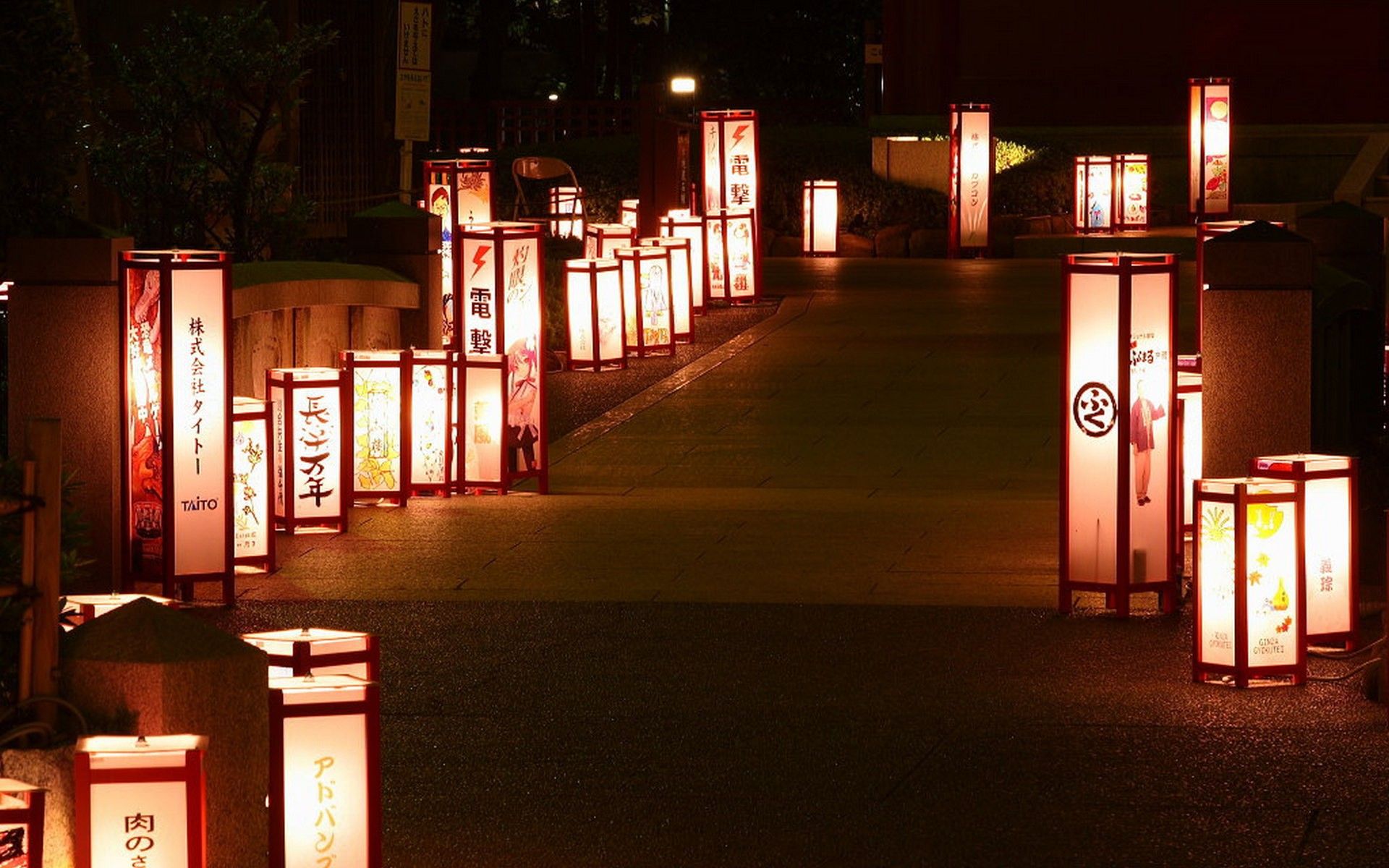 japan, Night, Lanterns Wallpaper HD / Desktop and Mobile Background