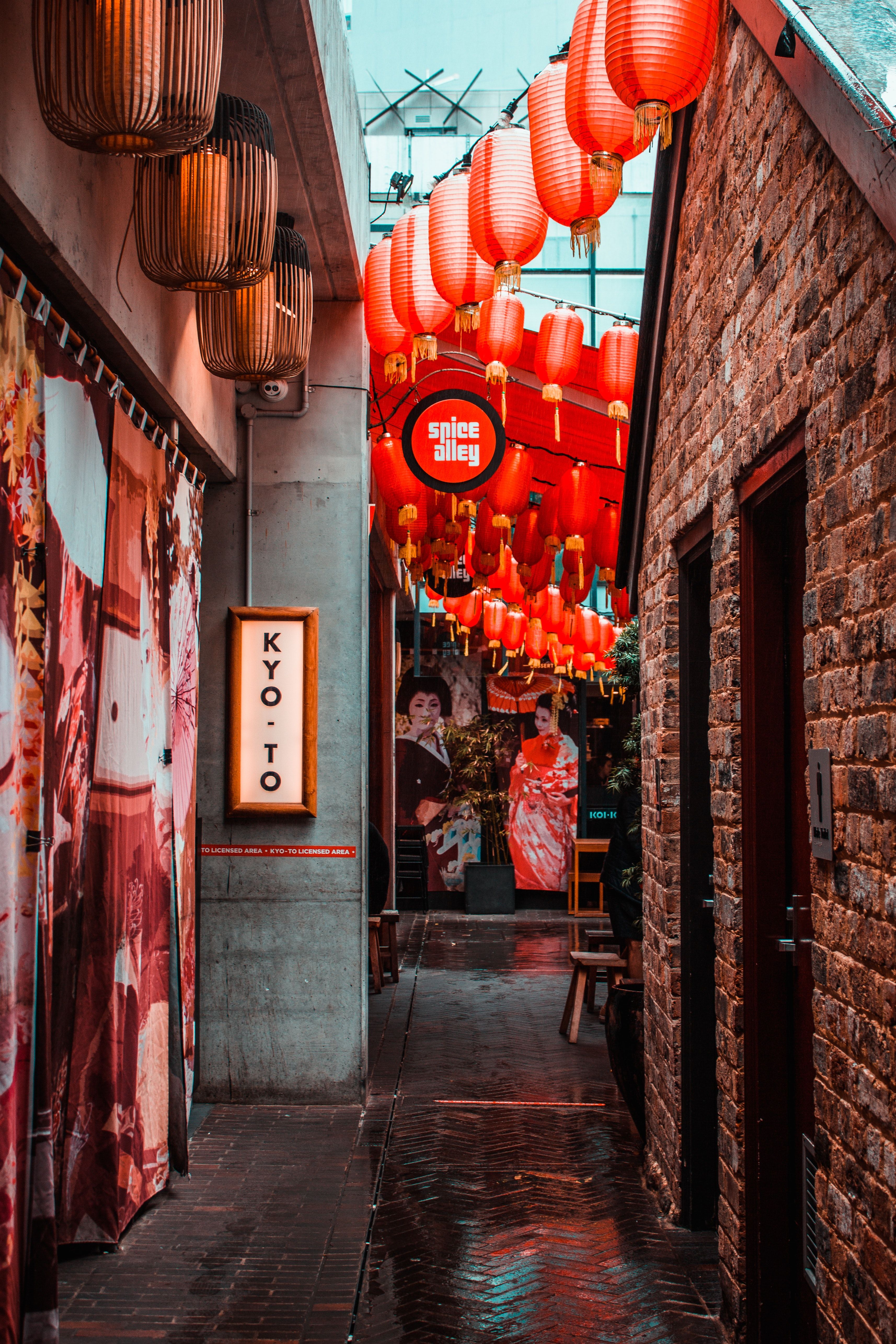 Photo of Alley With Japanese Lanterns · Free