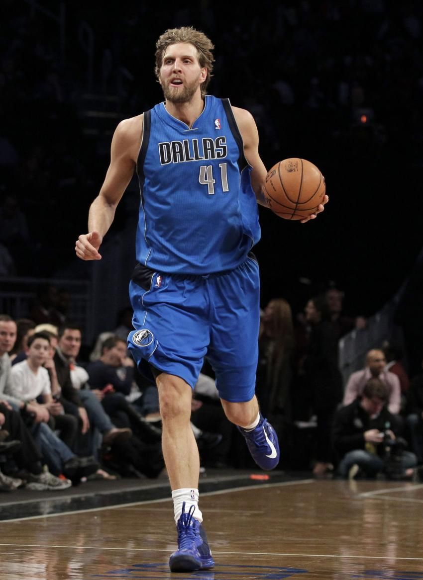 Dallas #Mavericks Dirk Nowitzki plays against the Brooklyn Nets