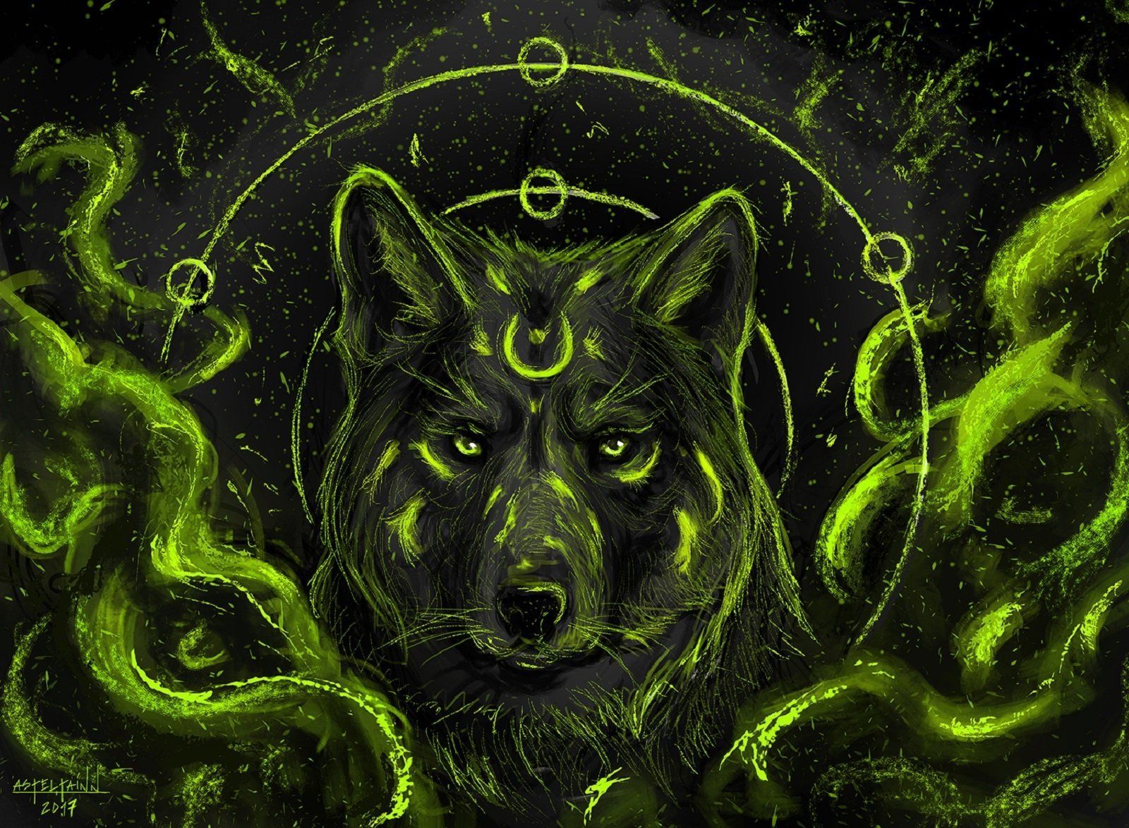 Green Wolf Wallpaper Free Green Wolf Background