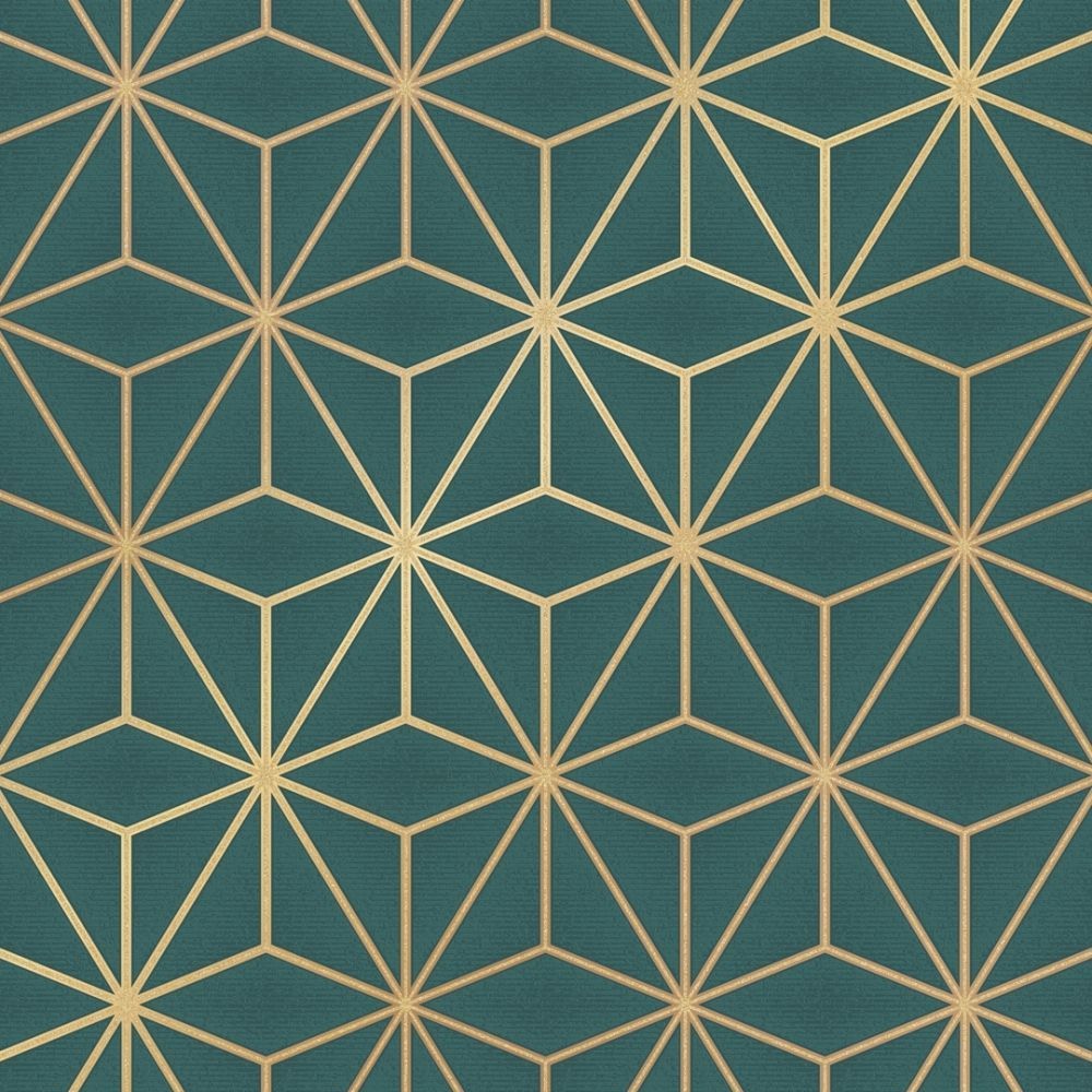 Astral Metallic Wallpaper Emerald Green, Gold. Metallic wallpaper, Geometric wallpaper, Geometric wallpaper navy