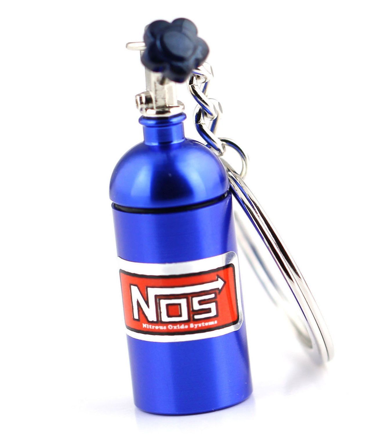 Mini Blue NOS Bottle Oxide Nitrous Pill Stash Box Car. Turbo