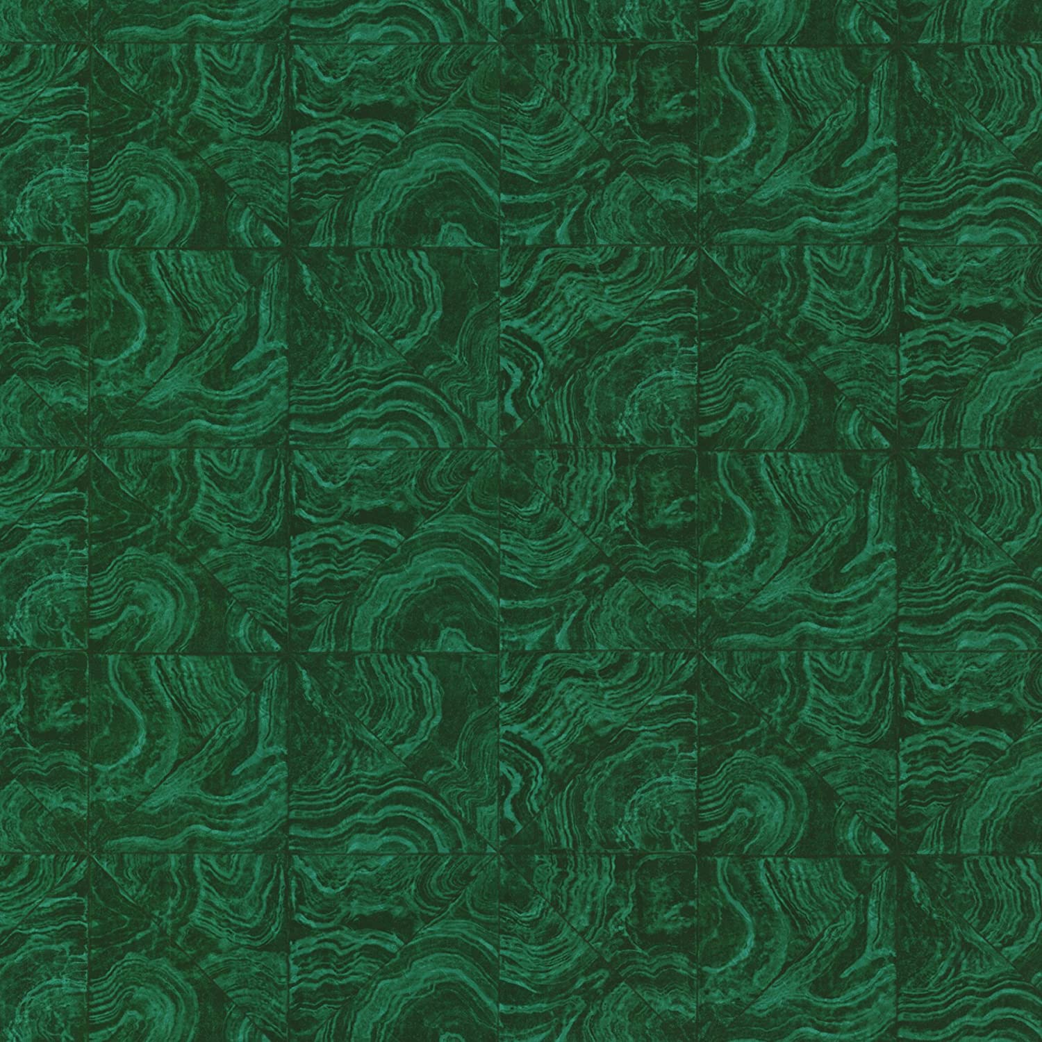 Warner HZN43102 Malachite Stone Tile Wallpaper, Green