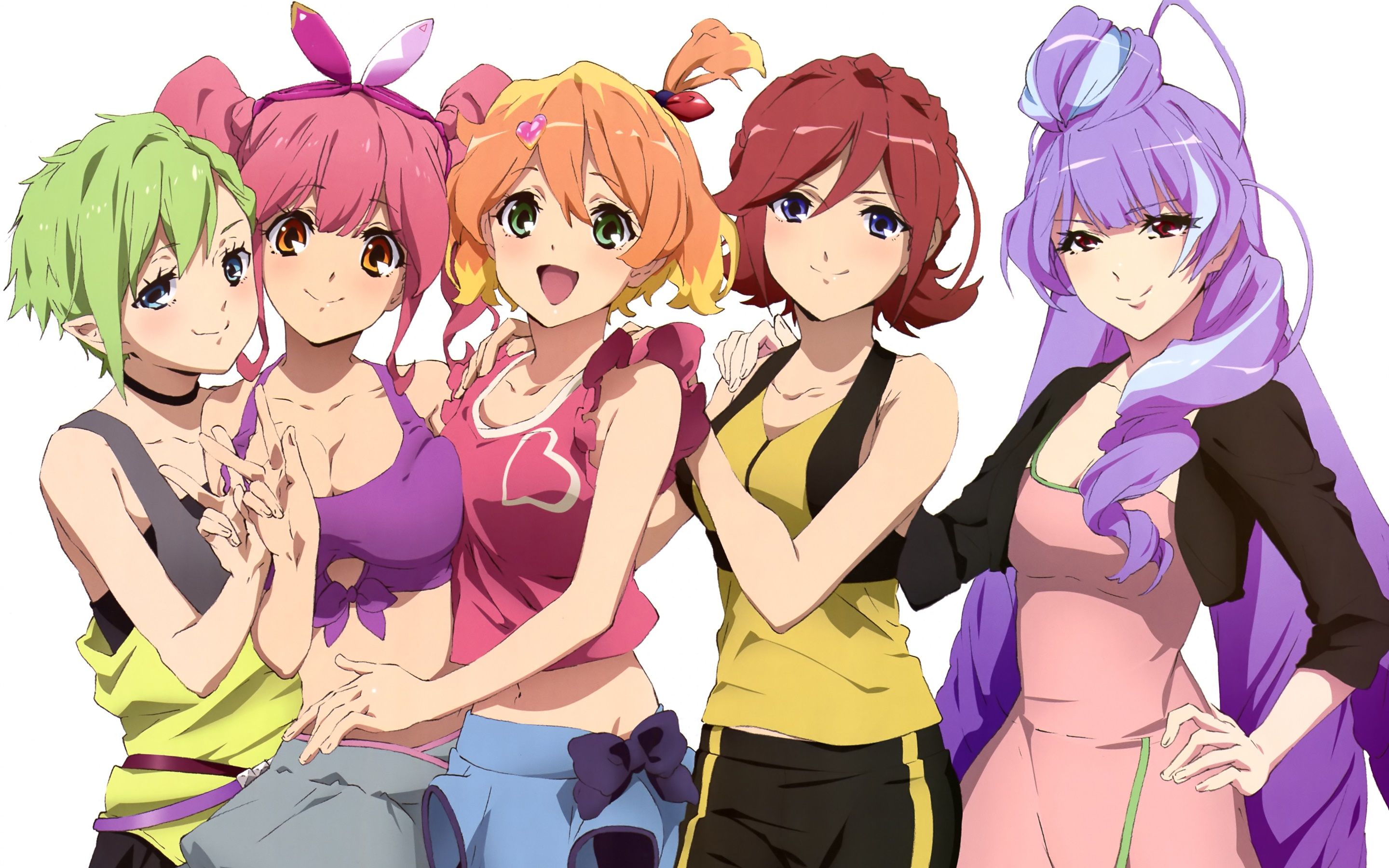 Wallpaper Macross, five anime girls 3840x2160 UHD 4K Picture, Image