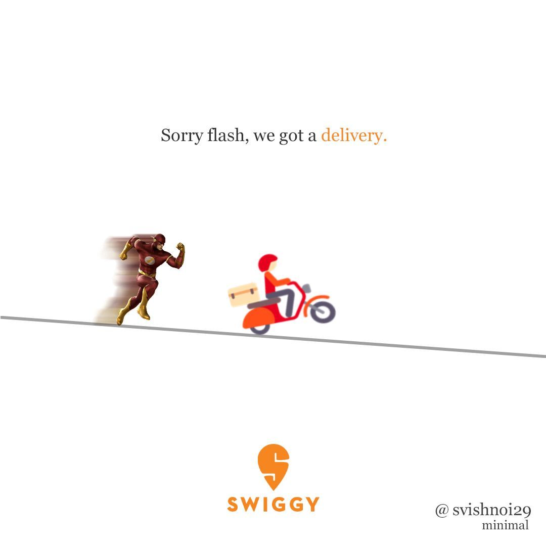Minimal creative ad for Swiggy. Creative posters